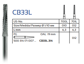 Carbide Dental Bur CB33L