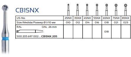 Carbide Dental Bur CB1SNX