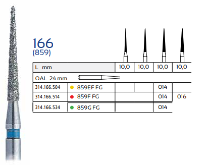 166 (859) Diamond Dental Bur