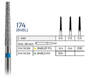 Dental Diamond Bur 848L FG