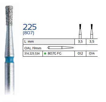 225 (807) Diamond Dental Bur