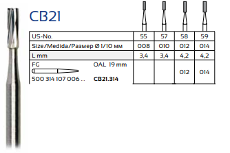 Carbide Dental Bur CB21
