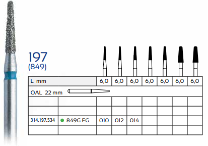 Diamond Dental Bur 197 (849)