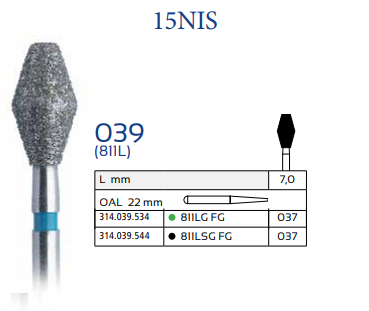 Diamond Dental Bur 039 (8IIL)