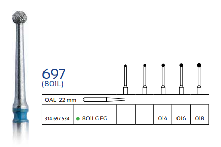 Dental Diamond Bur 697 (80IL)