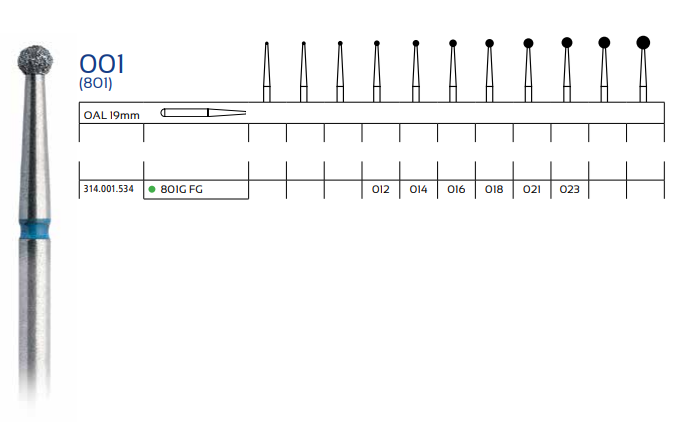 Dental Diamond Bur 001 (801)
