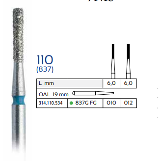 Diamond Dental Bur 837G FG