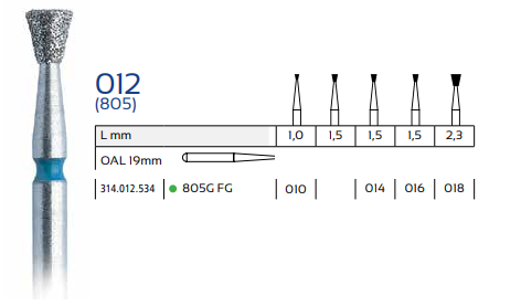 Dental Diamond Bur 012 (805)