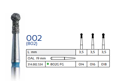 Diamond Ball Shape Dental Bur 002
