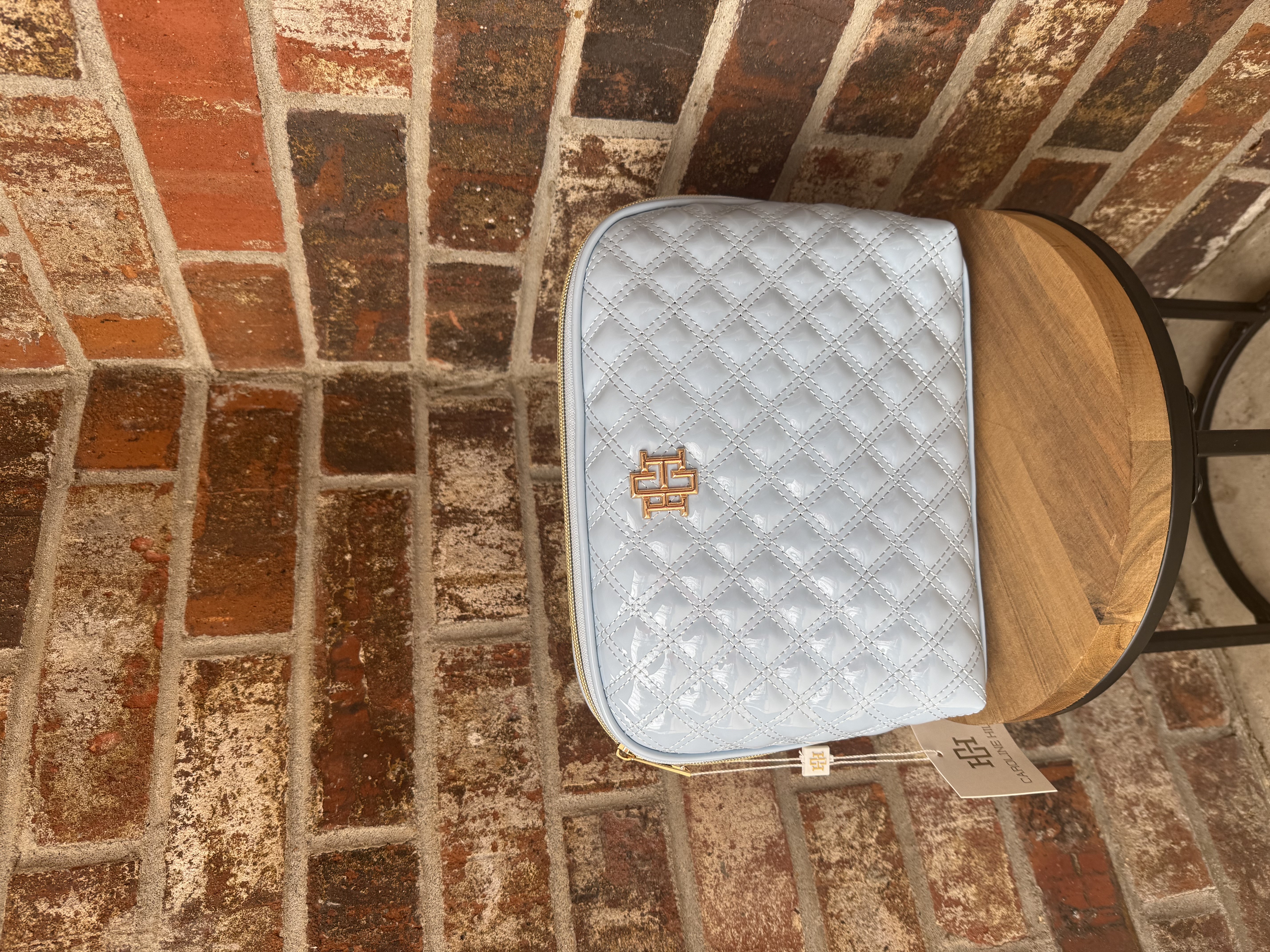 Quilted Light Blue Clutch