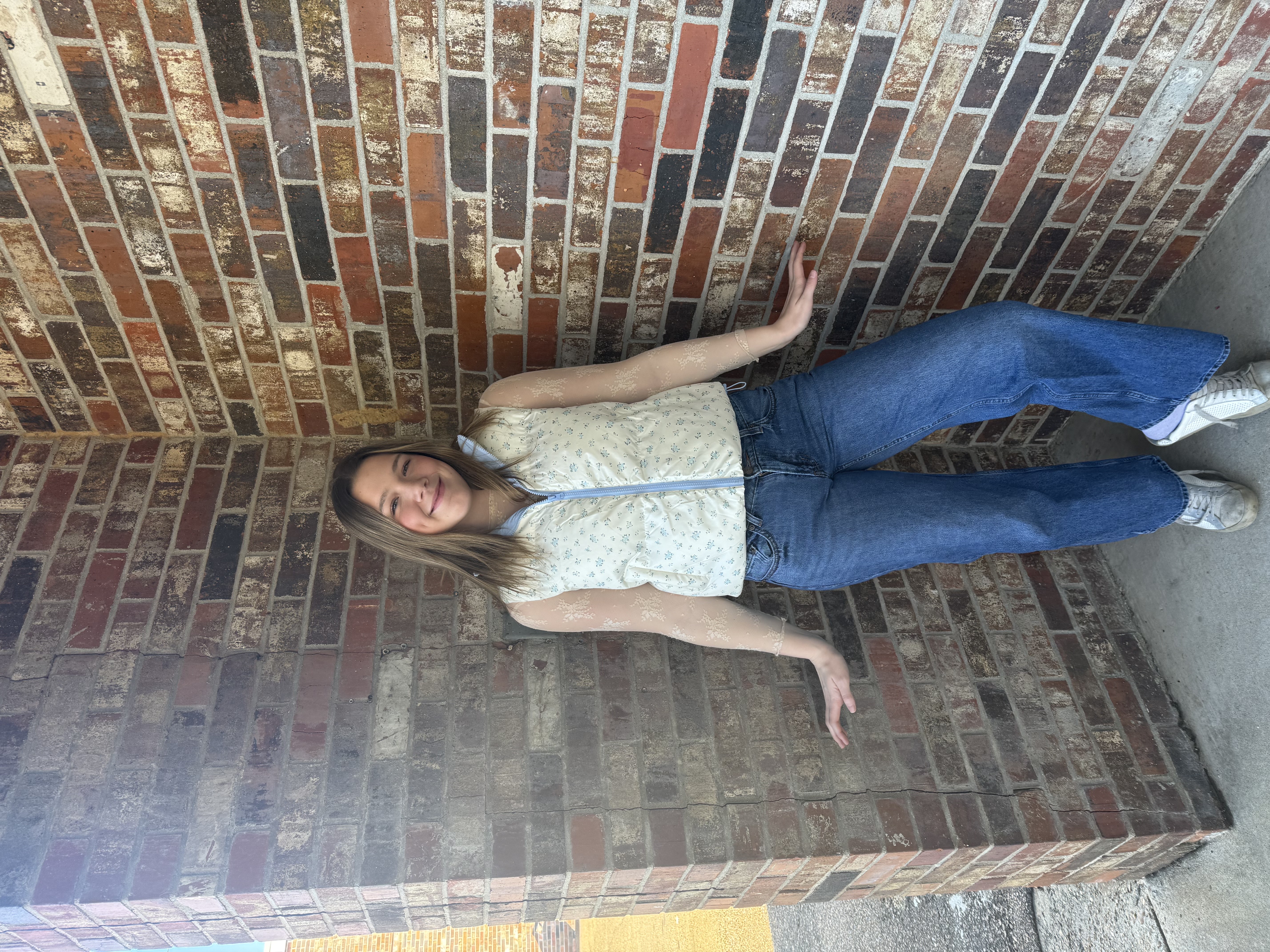 Blue Floral Print Vest 