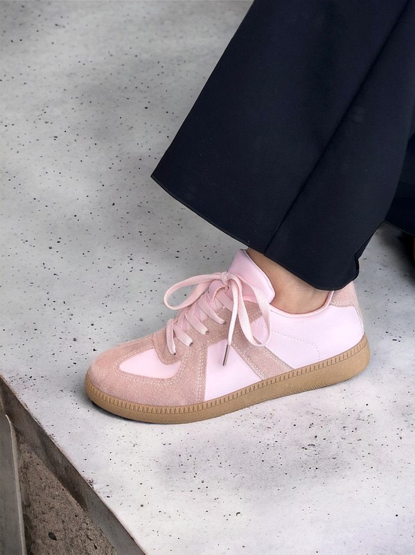 Blush Pink Suede Sneakers