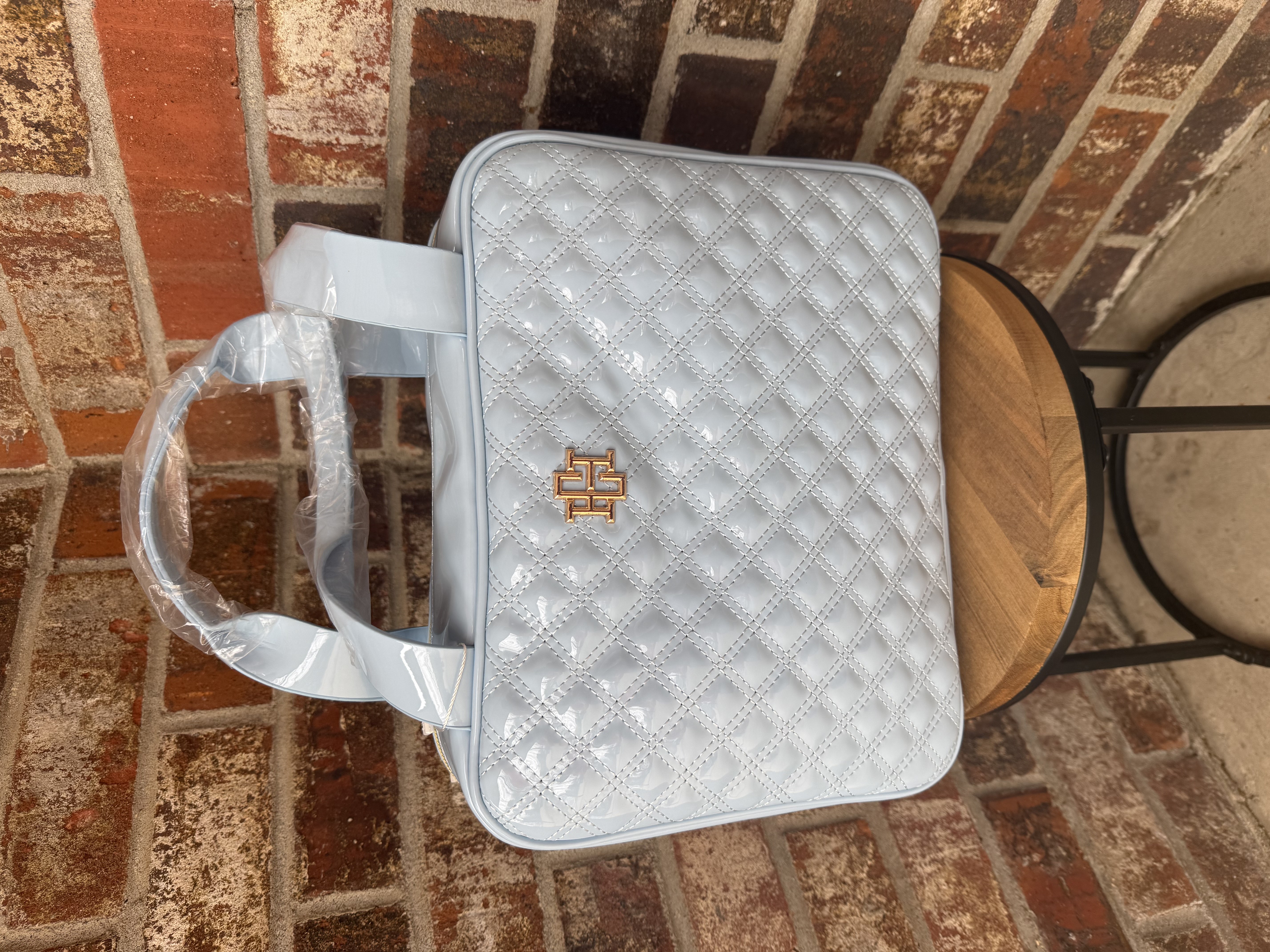 Quilted blue Tote Bag