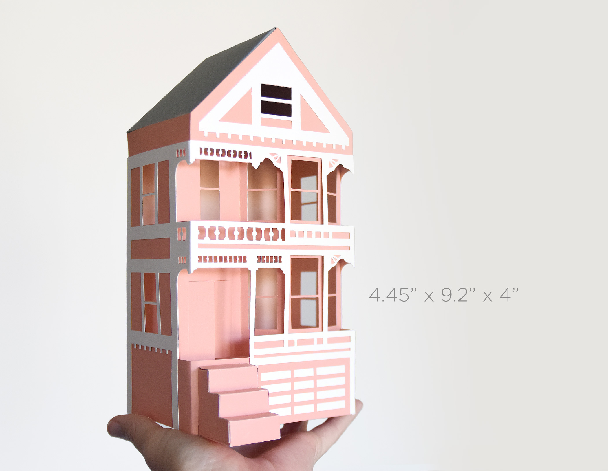 Painted Ladies House SVG Template | Victorian Paper Craft, Christmas Village