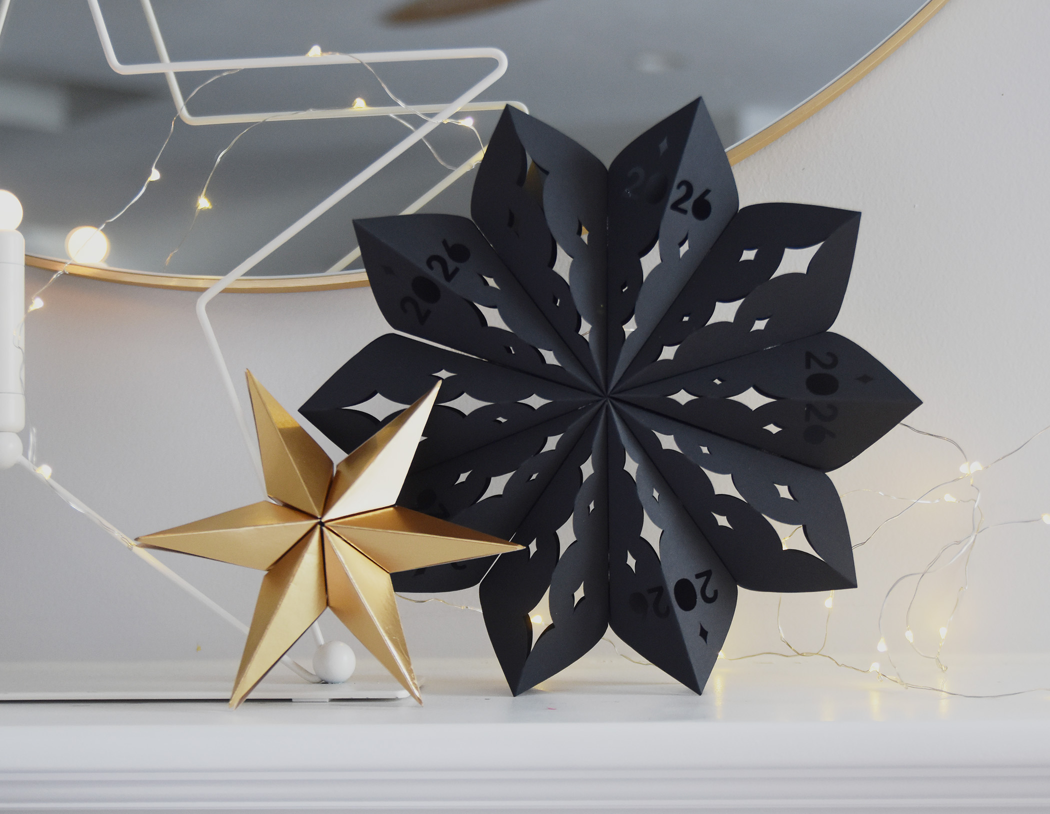 2026 NYE Paper Fan & Star SVG Templates for Cricut or Silhouette