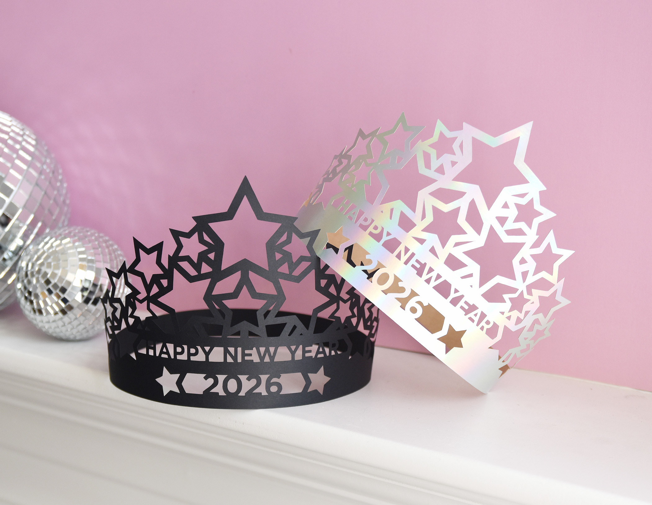 2026 NYE Tiara SVG Template for Cricut, New Years Eve Party Favor