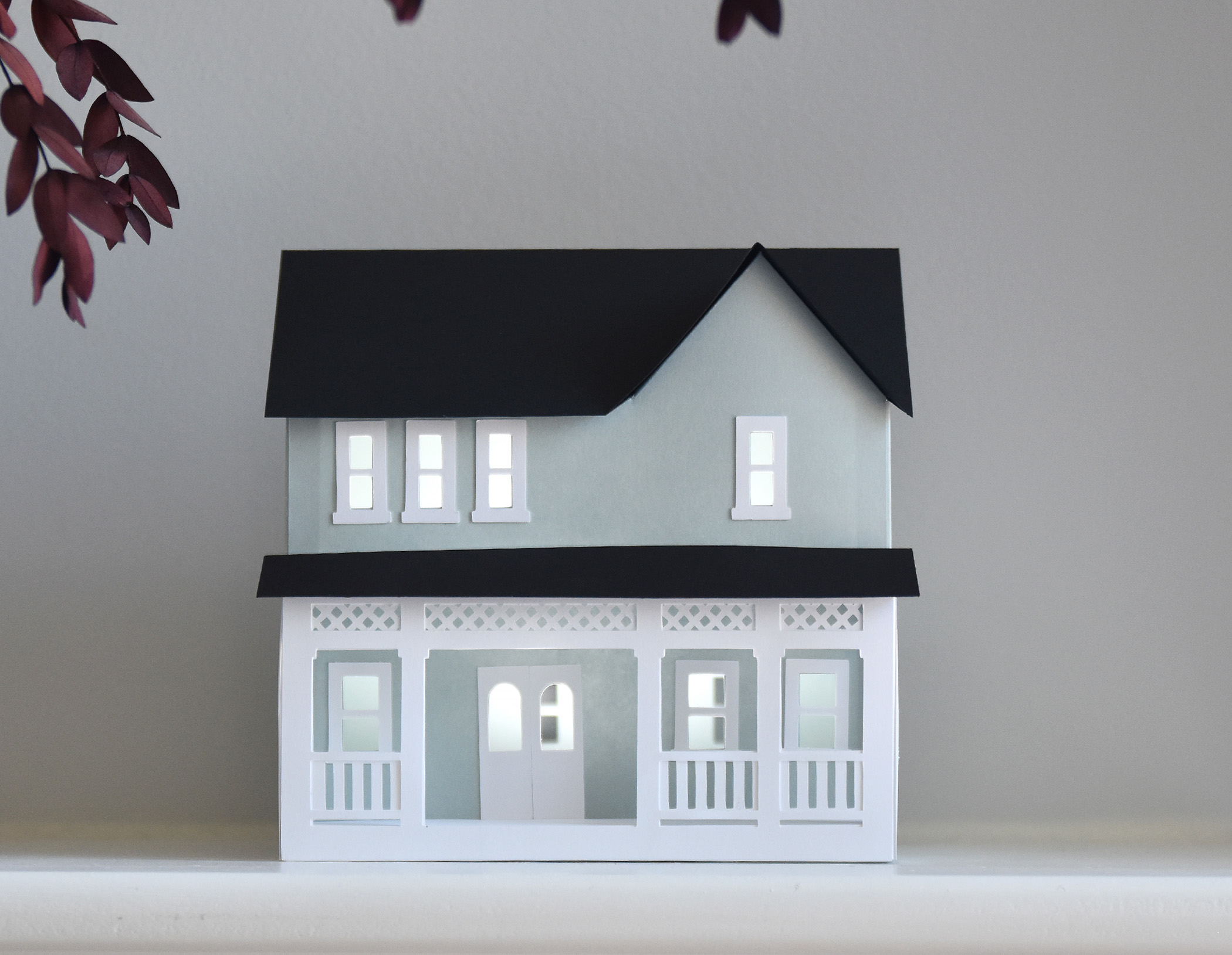 Paper House SVG Template for Cricut, DIY Christmas Village