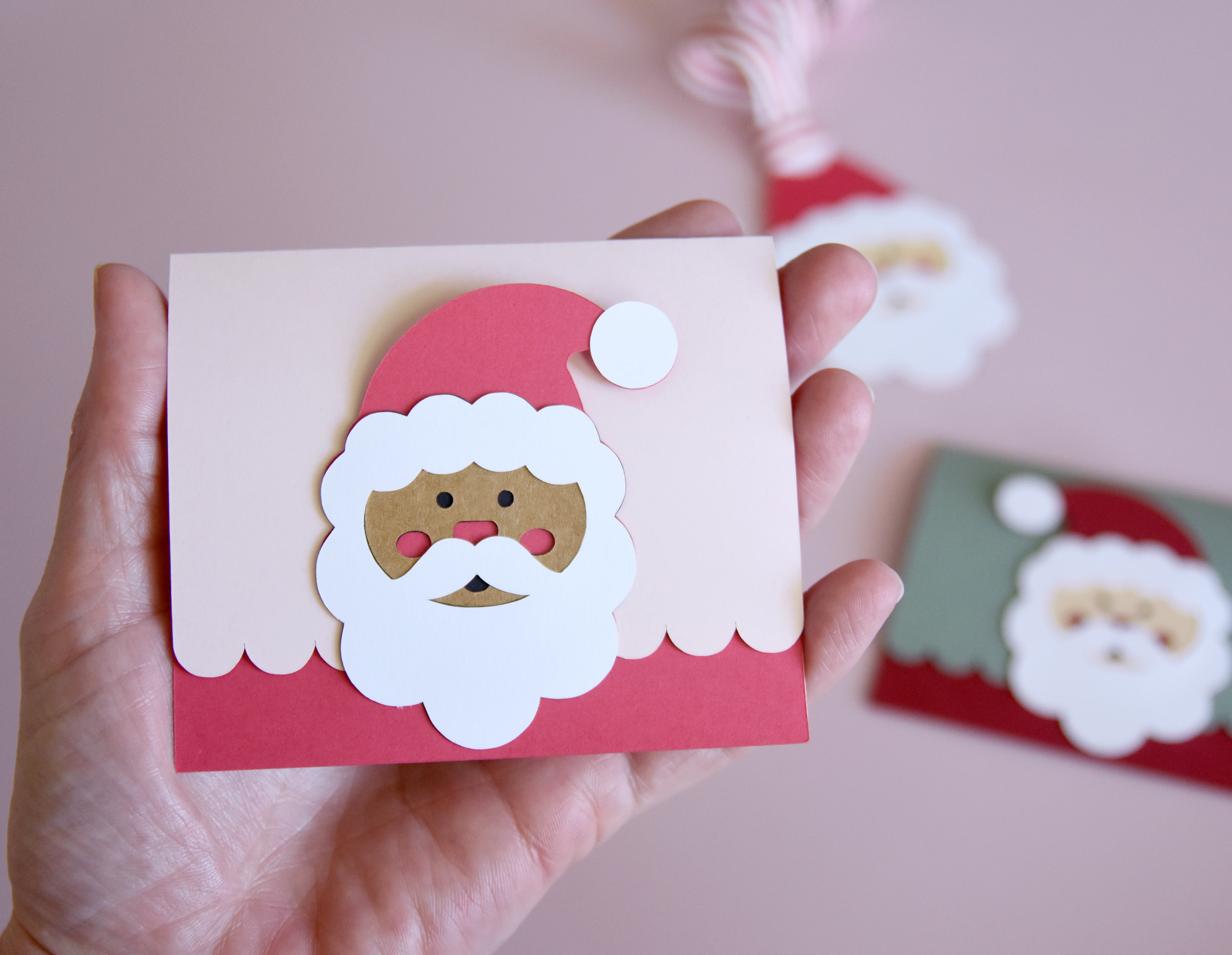 Santa Gift Card Holder SVG Template for Cricut, Silhouette, DIY Christmas Hang Tag