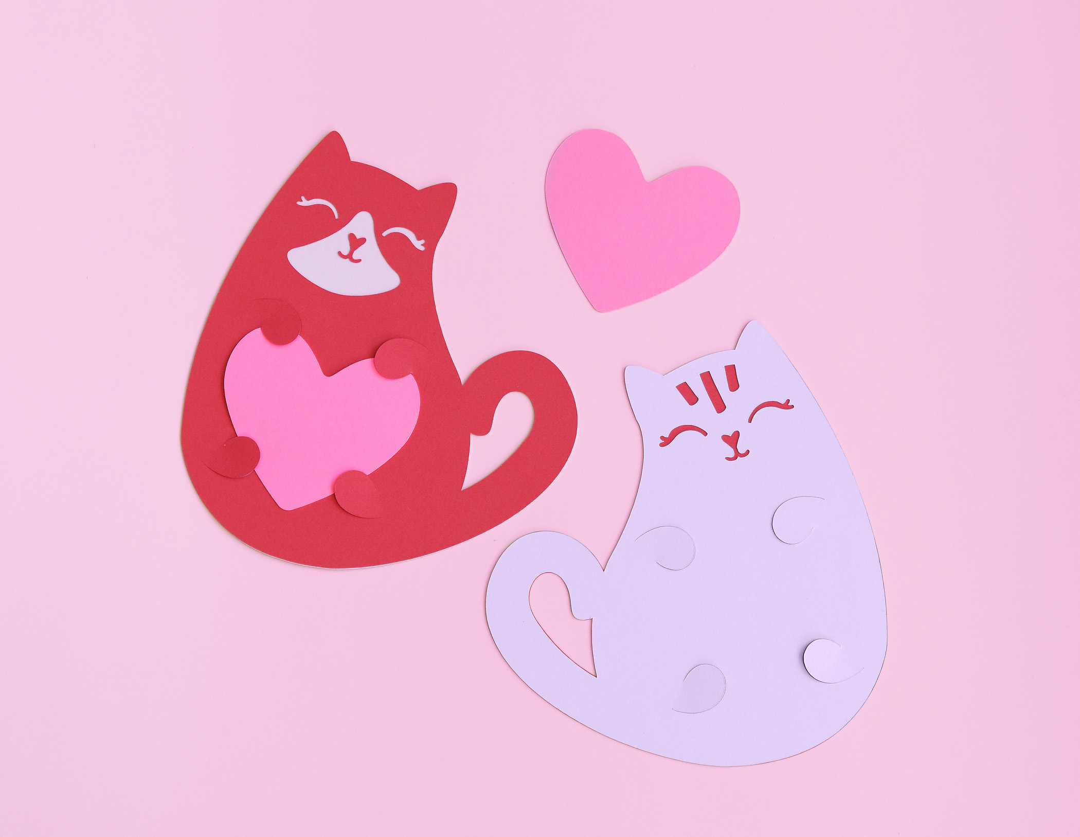 Cat SVG Cutting Files for Cricut, Silhouette | Valentine Gift Tag Template