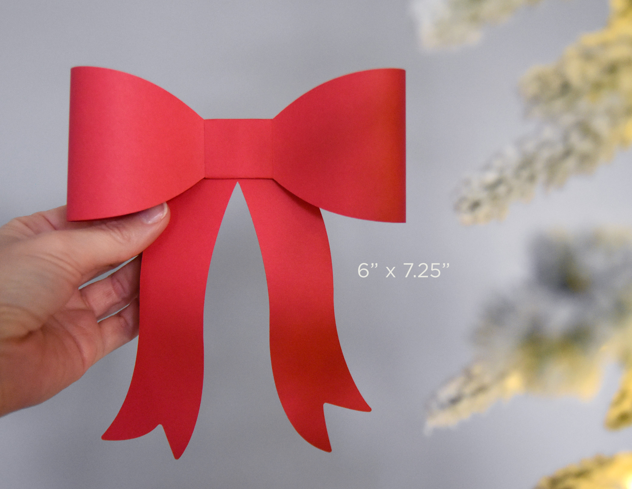 3D Bow SVG Template for Cricut | Christmas Tree Ornament + Gift Wrap