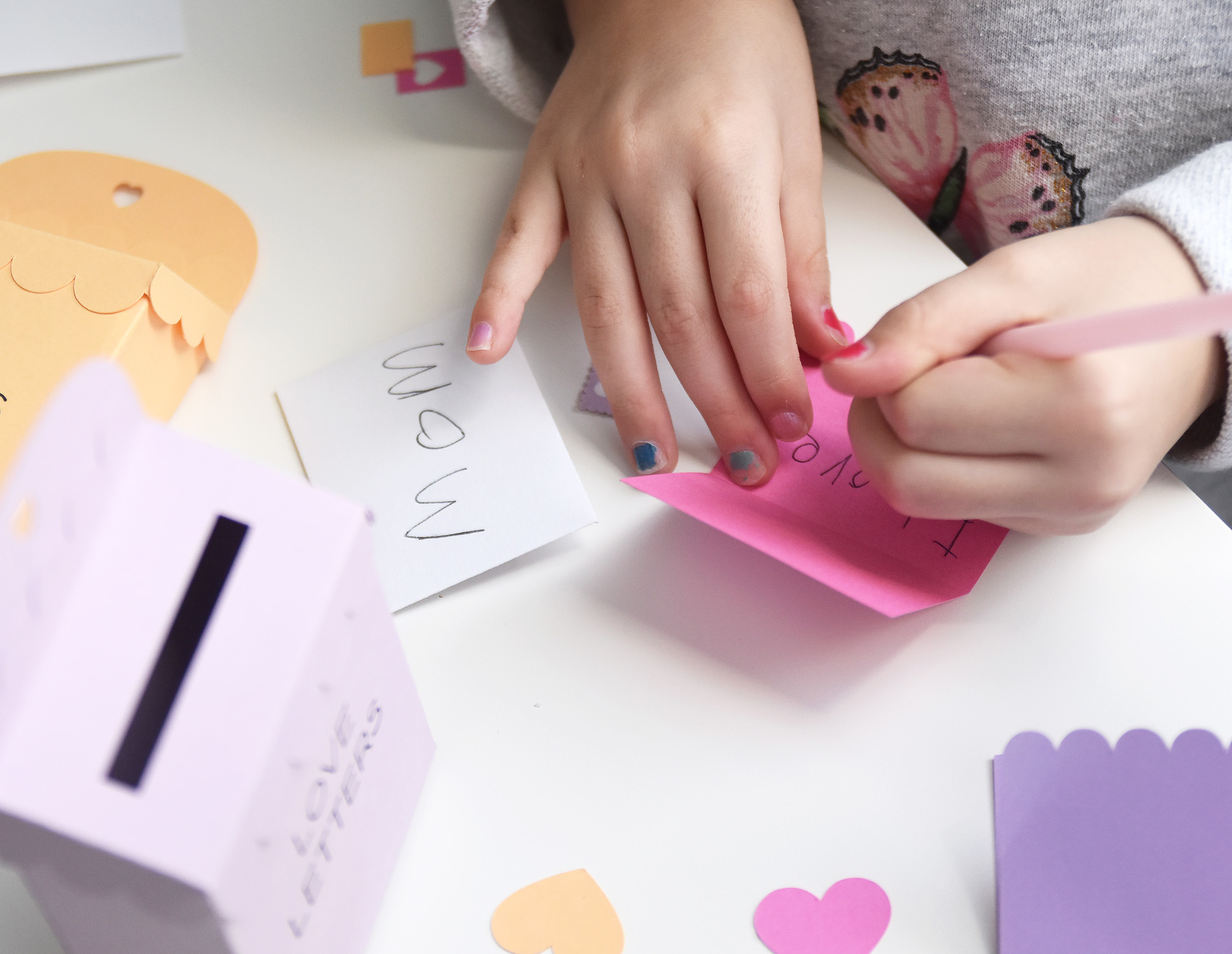 Love Letters Mailbox SVG Template for Cricut, Valentine's Day Mini Stationery Craft for Kids