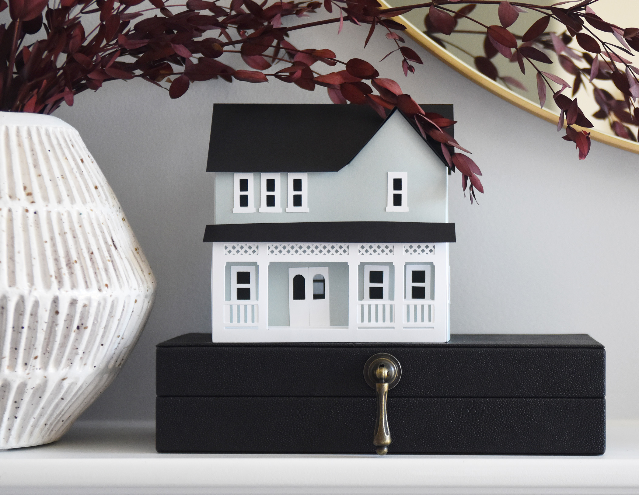 Paper House SVG Template for Cricut, DIY Christmas Village