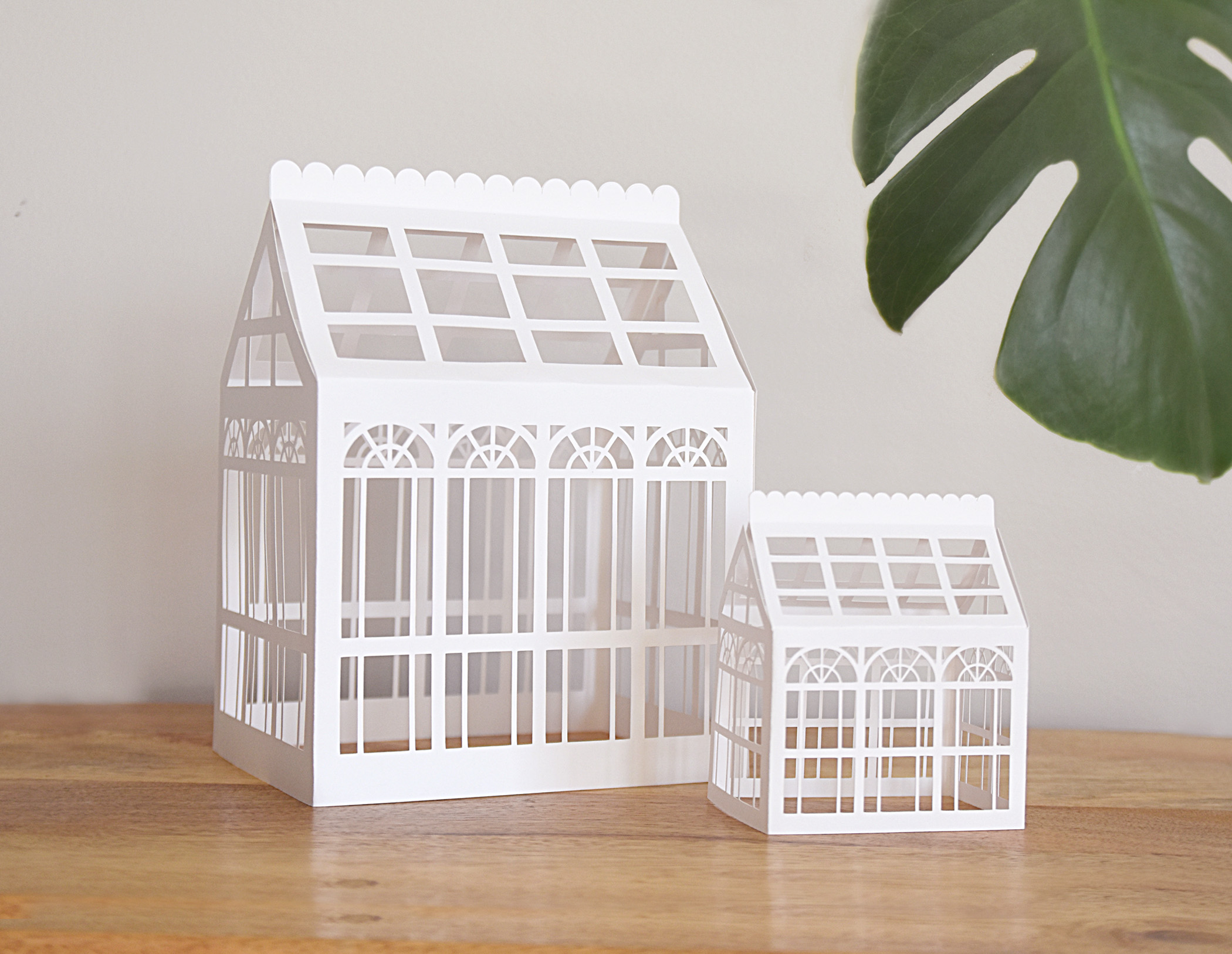 Greenhouse SVG Files | 3D Paper House Template for Cricut
