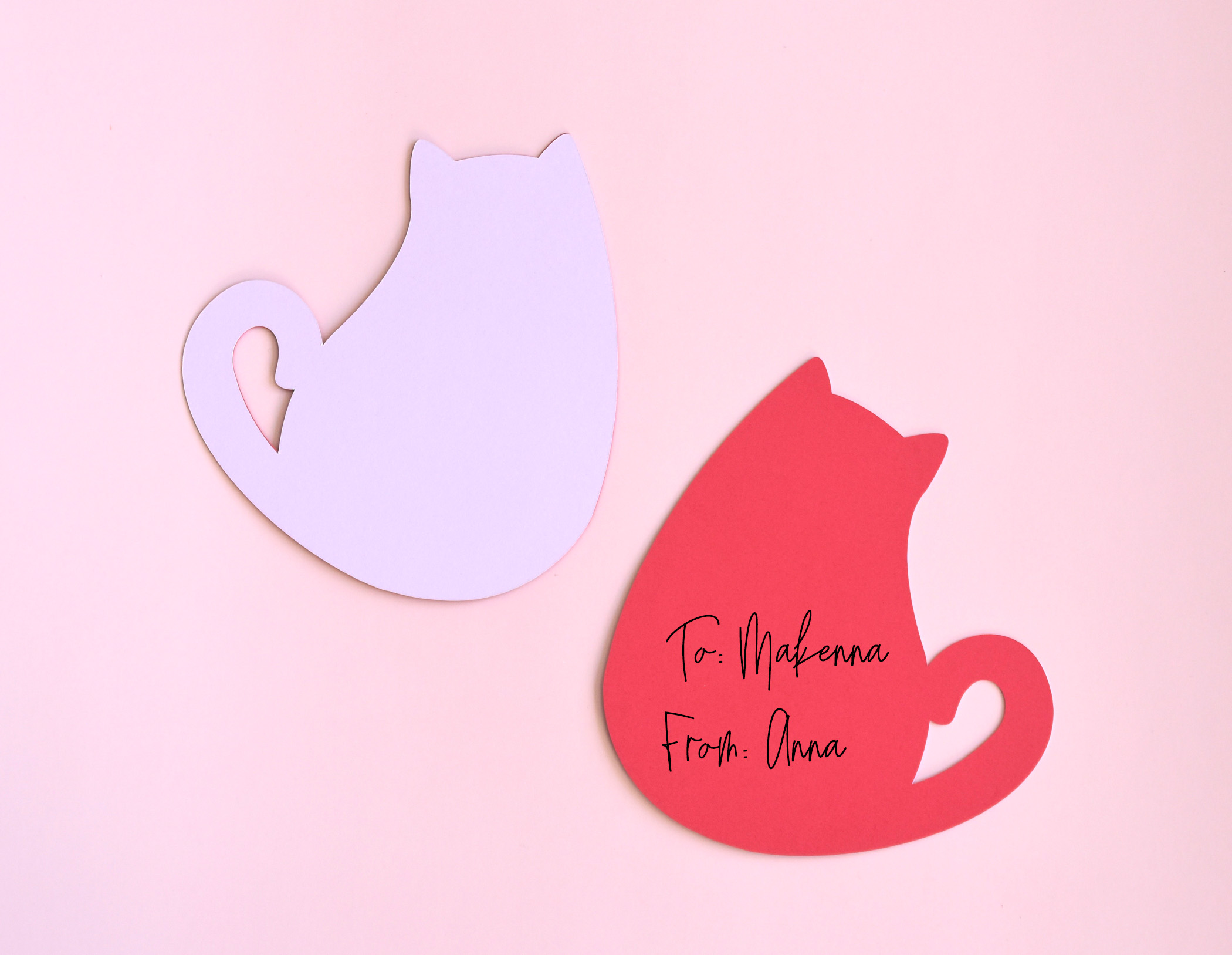 Cat SVG Cutting Files for Cricut, Silhouette | Valentine Gift Tag Template