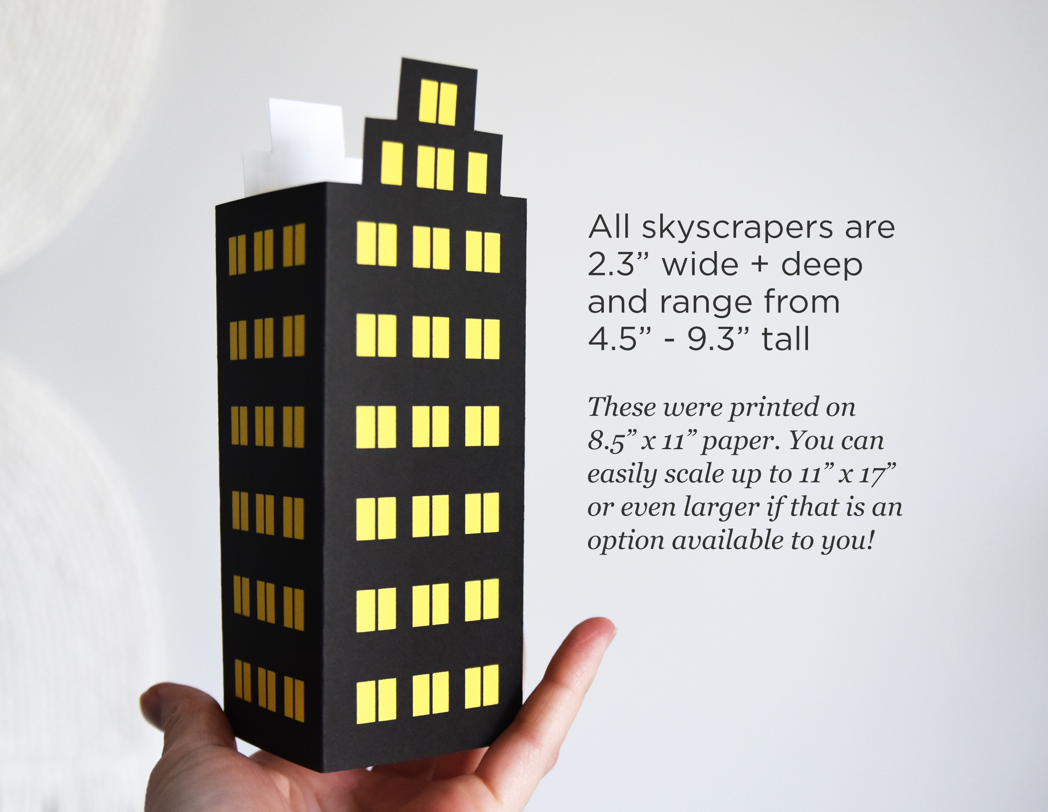 Superhero Cityscape Centerpiece PDF Printable: 3D Skyscraper Set of 4