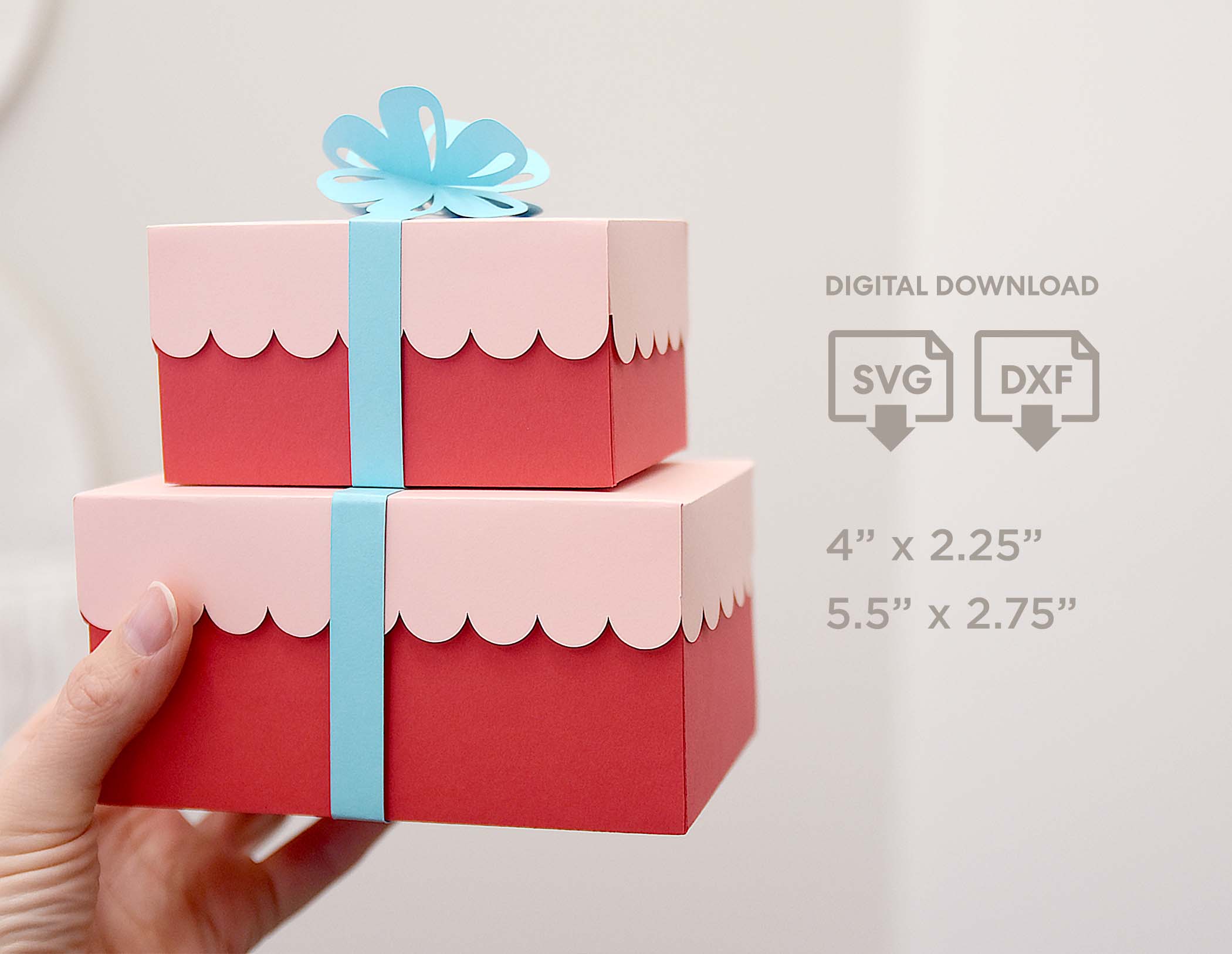 Scallop Gift Box SVG Template  for Cricut, Silhouette, Bow Treat Boxes