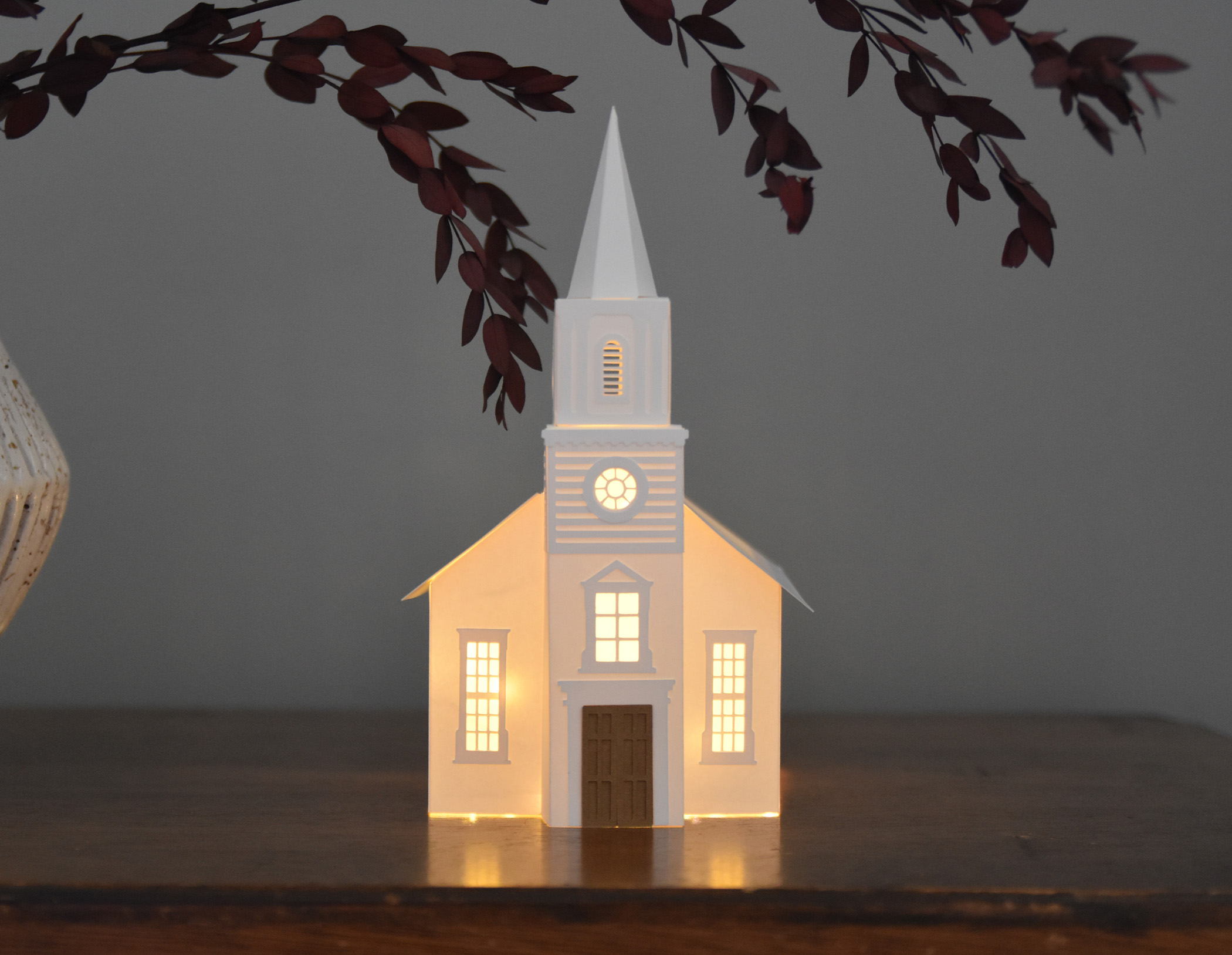 Church SVG Template for Cricut | House Paper Luminary, Christmas Village (Digital Download)