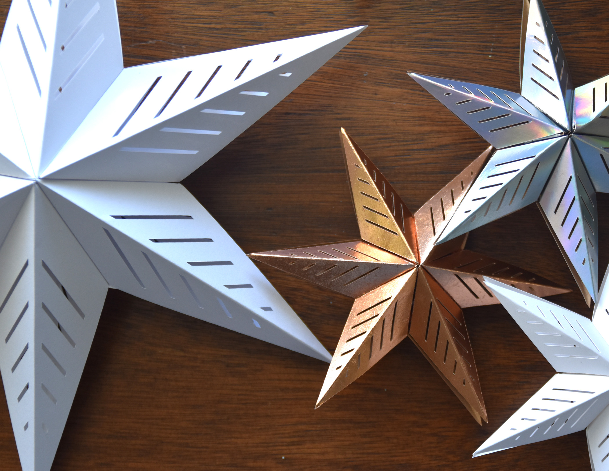 3D Paper Star SVG Template for Cricut, Hanging Party Decor NYE