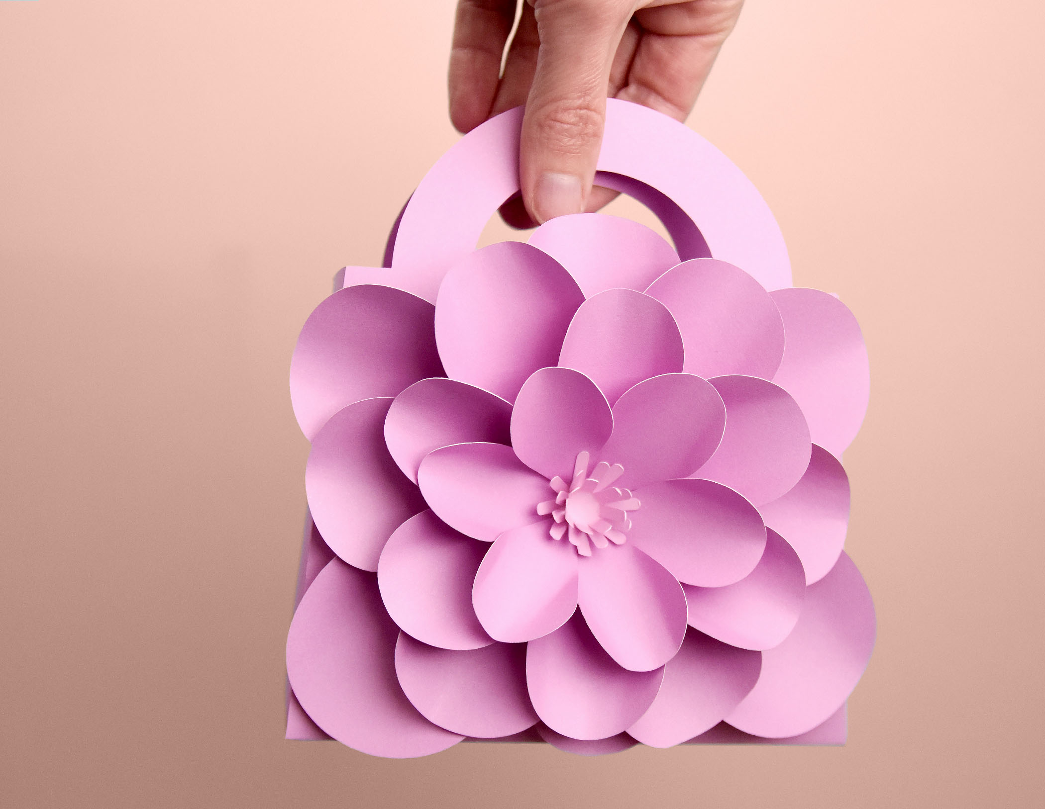 3D Flower Purse SVG Template for Cricut & Silhouette, Gift Box