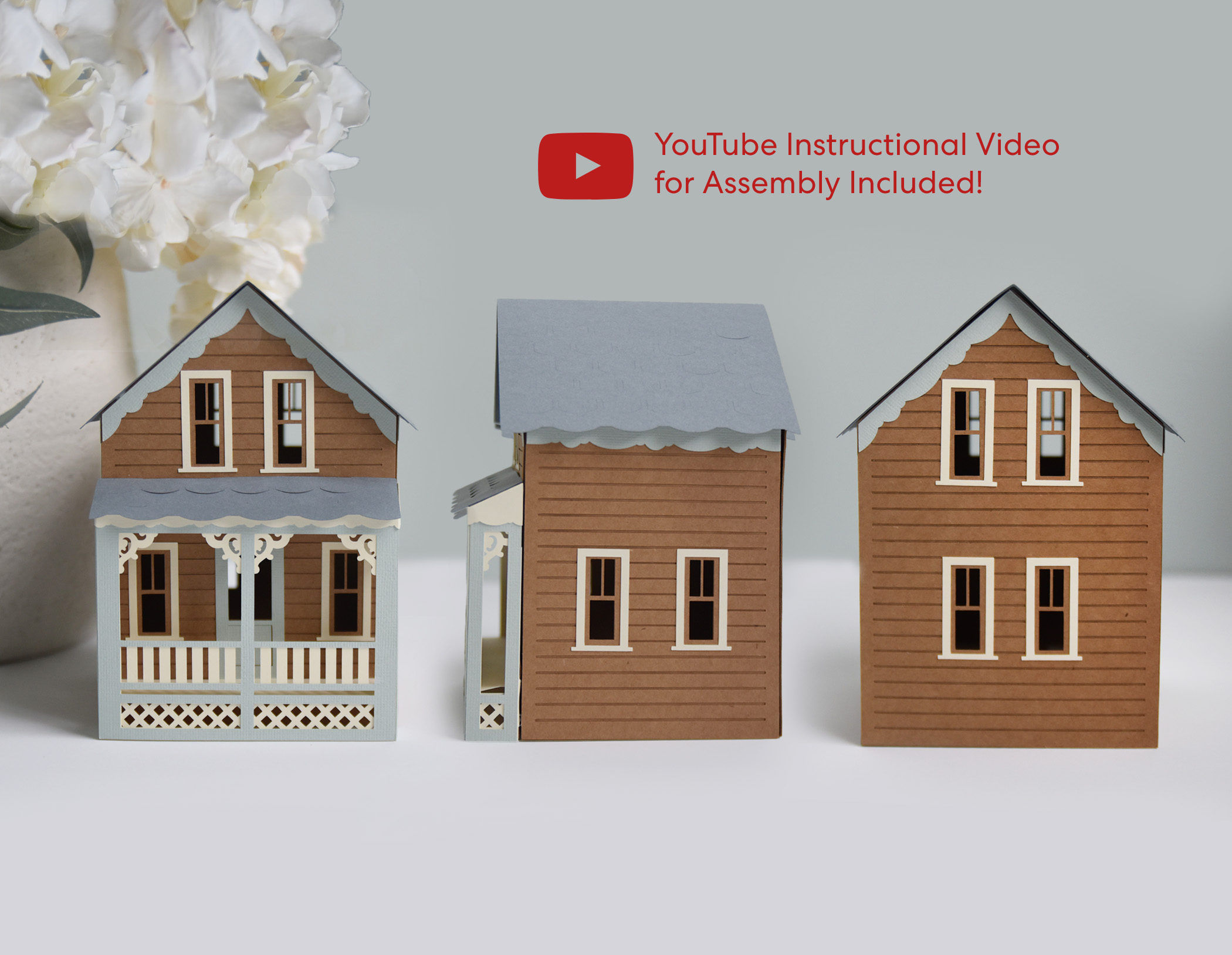 Putz House SVG Template for Cutting Machines: DIY Paper Model House Kit