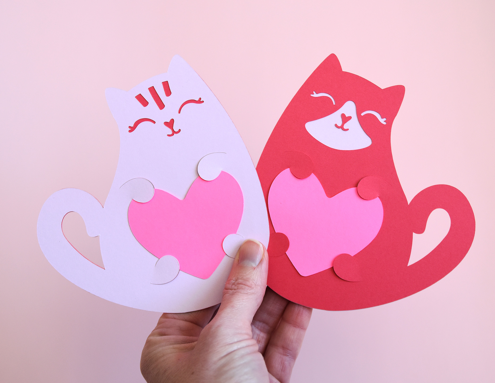 Cat SVG Cutting Files for Cricut, Silhouette | Valentine Gift Tag Template