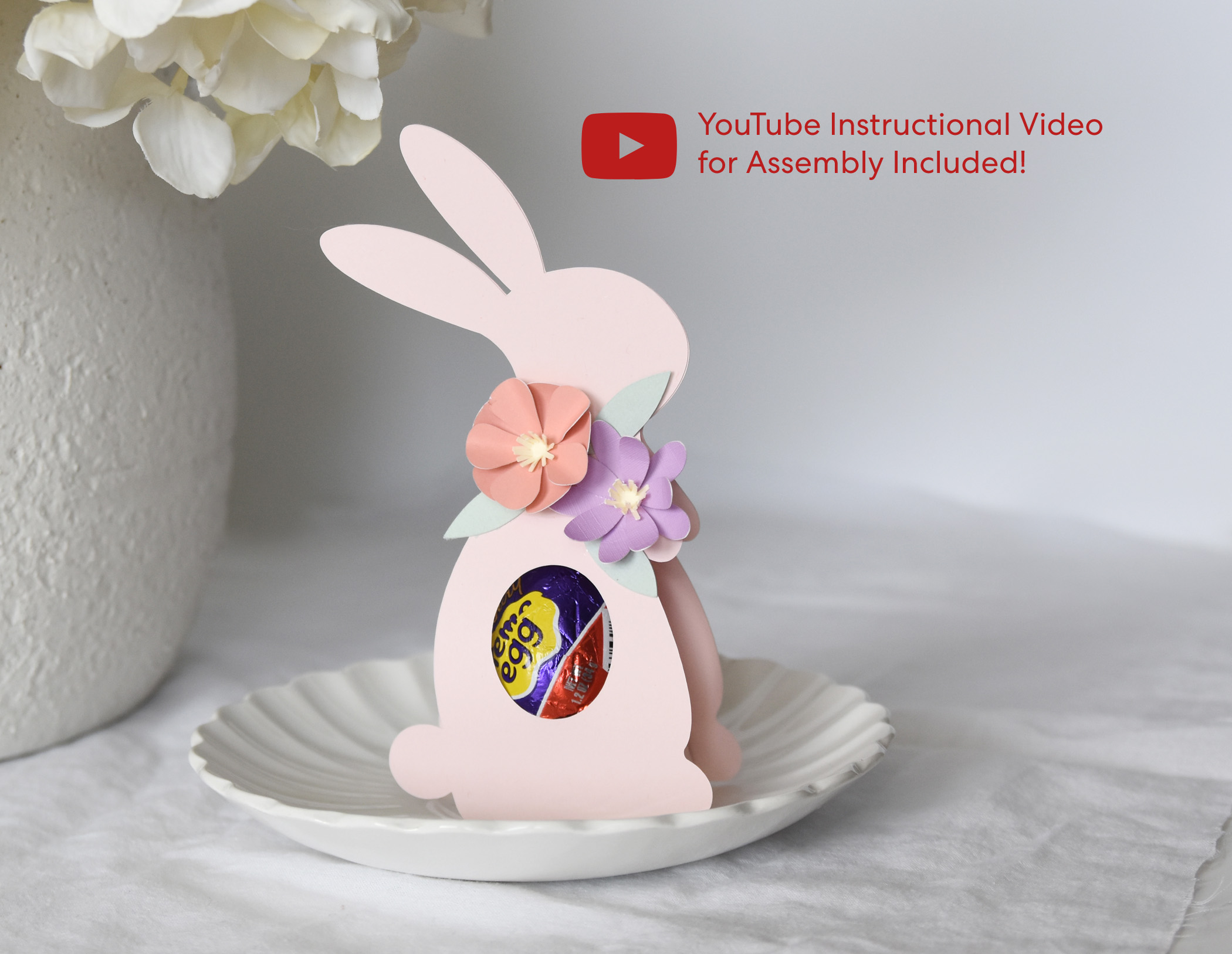 Easter Bunny Candy Holder SVG Template for Cricut, Spring Place Card