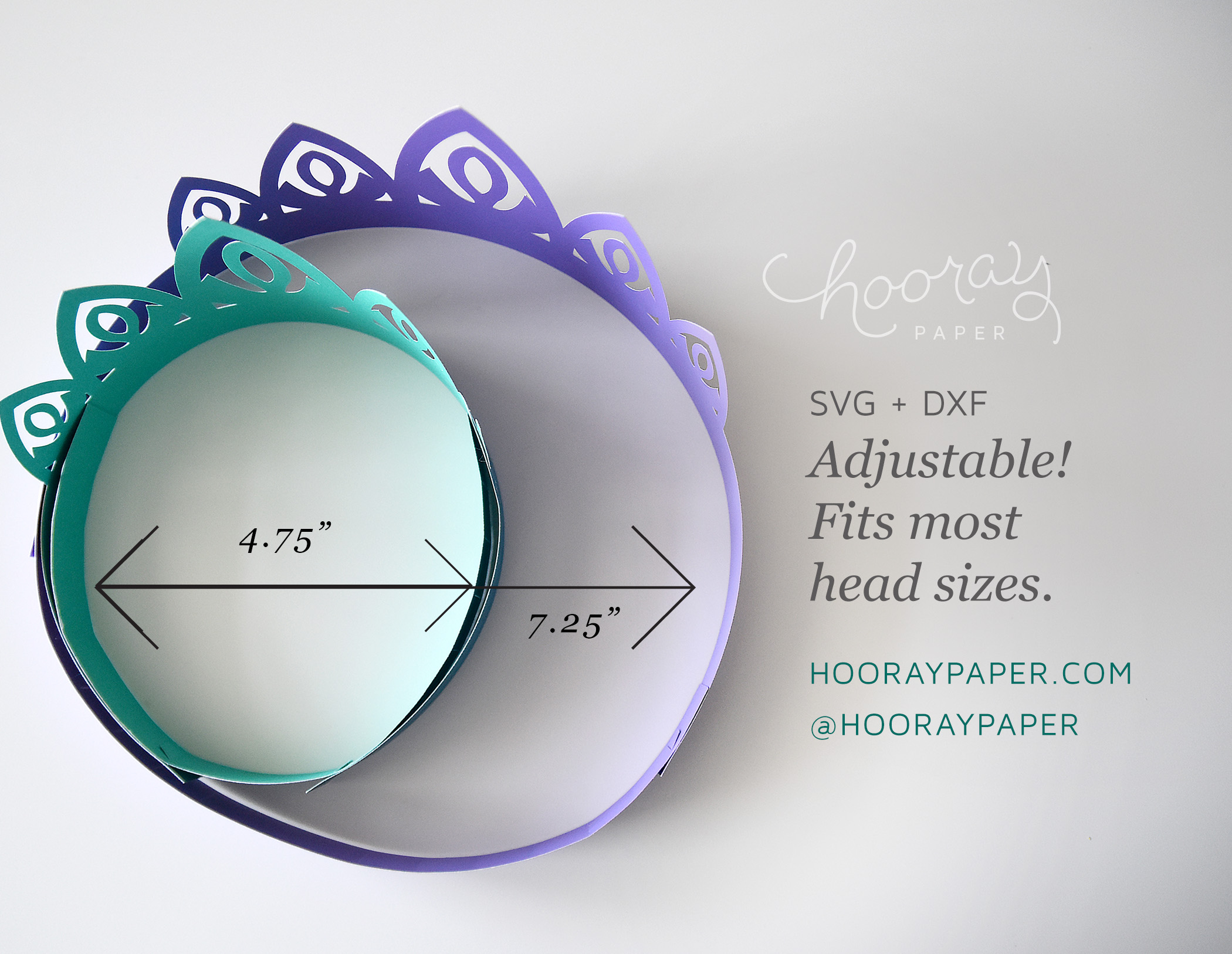 3D Paper Crown Template | Princess Tiara SVG Cutting Files