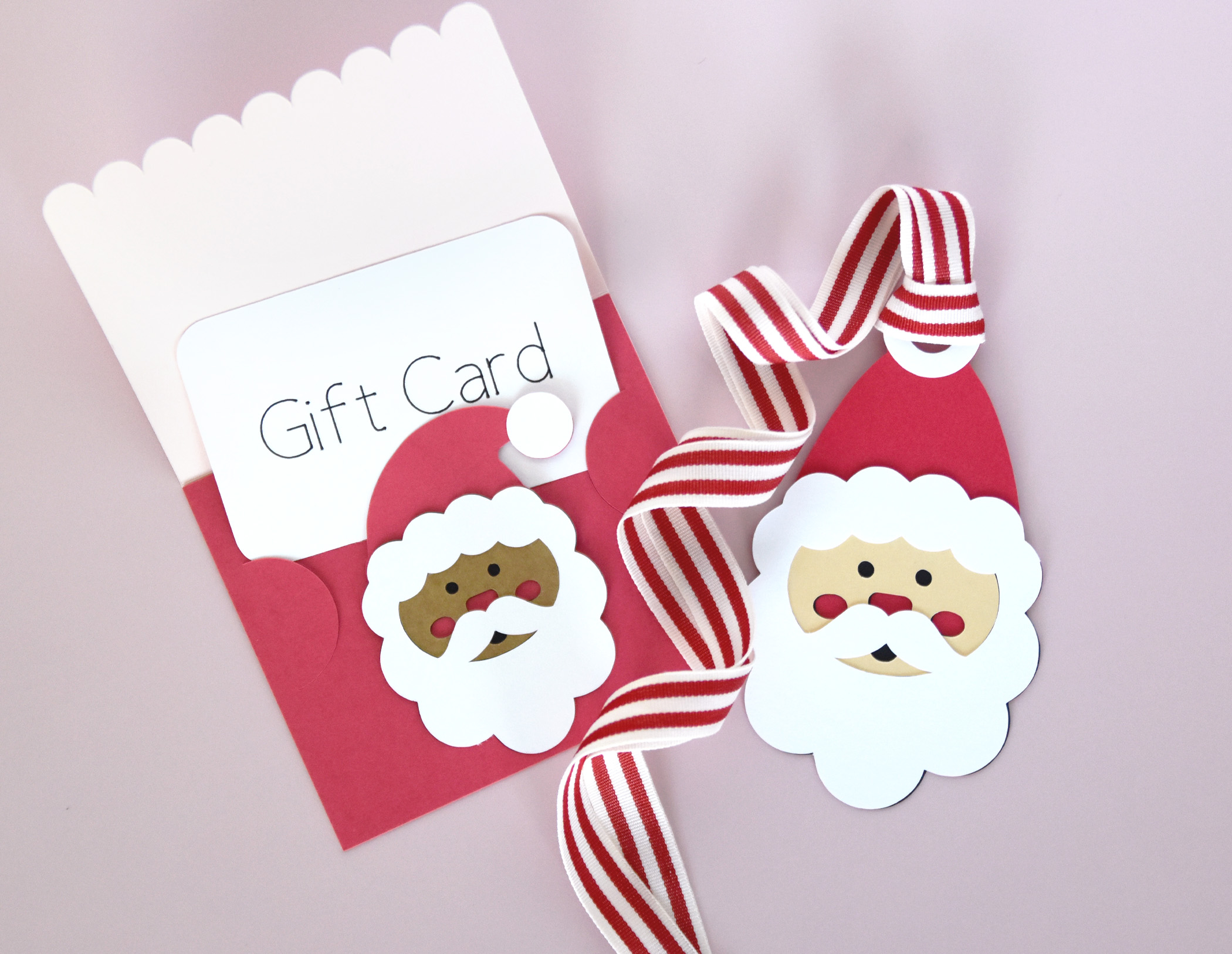 Santa Gift Card Holder SVG Template for Cricut, Silhouette, DIY Christmas Hang Tag