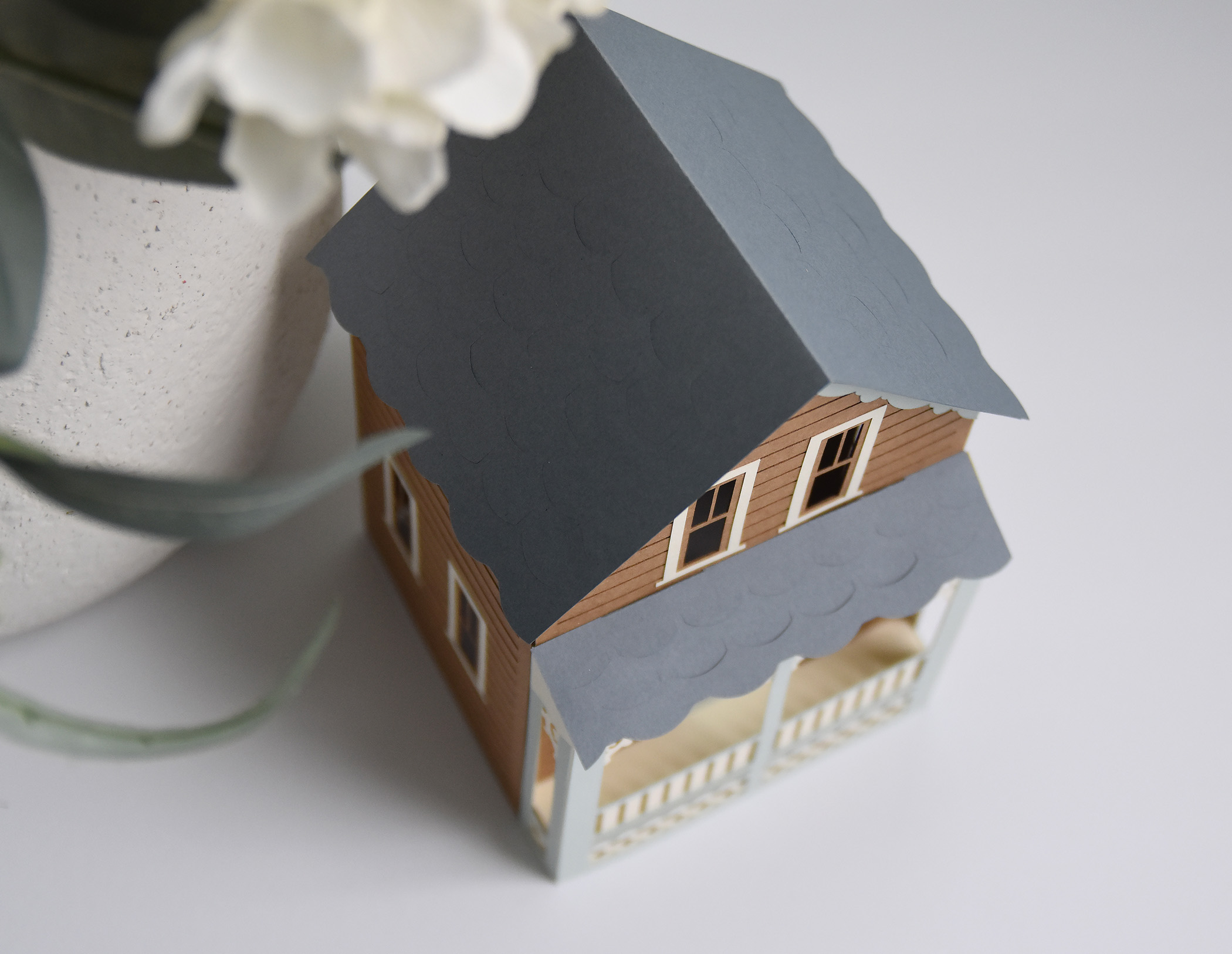 Putz House SVG Template for Cutting Machines: DIY Paper Model House Kit