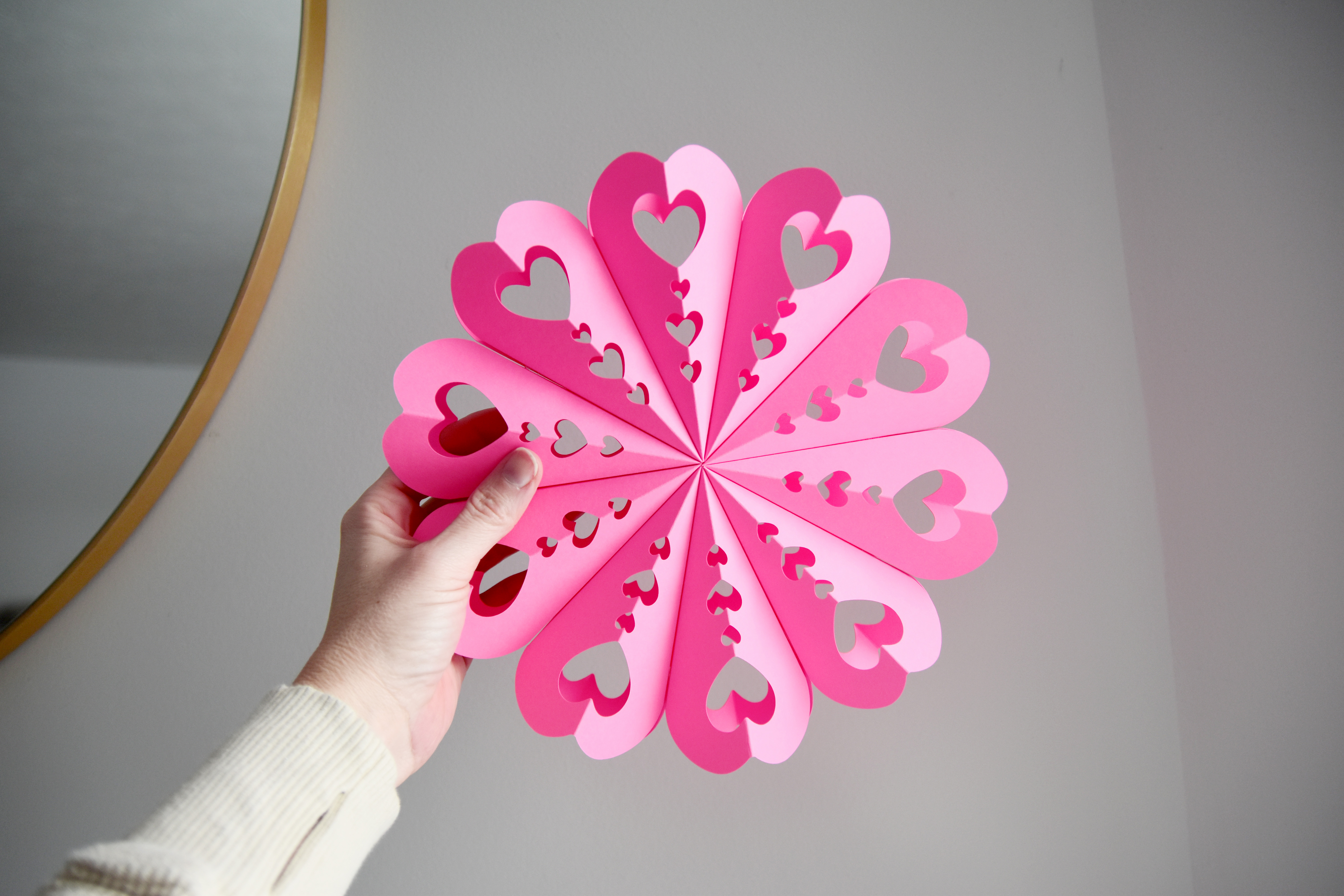 Valentine Paper Fan SVG Template for Cricut, Silhouette, Party Decoration