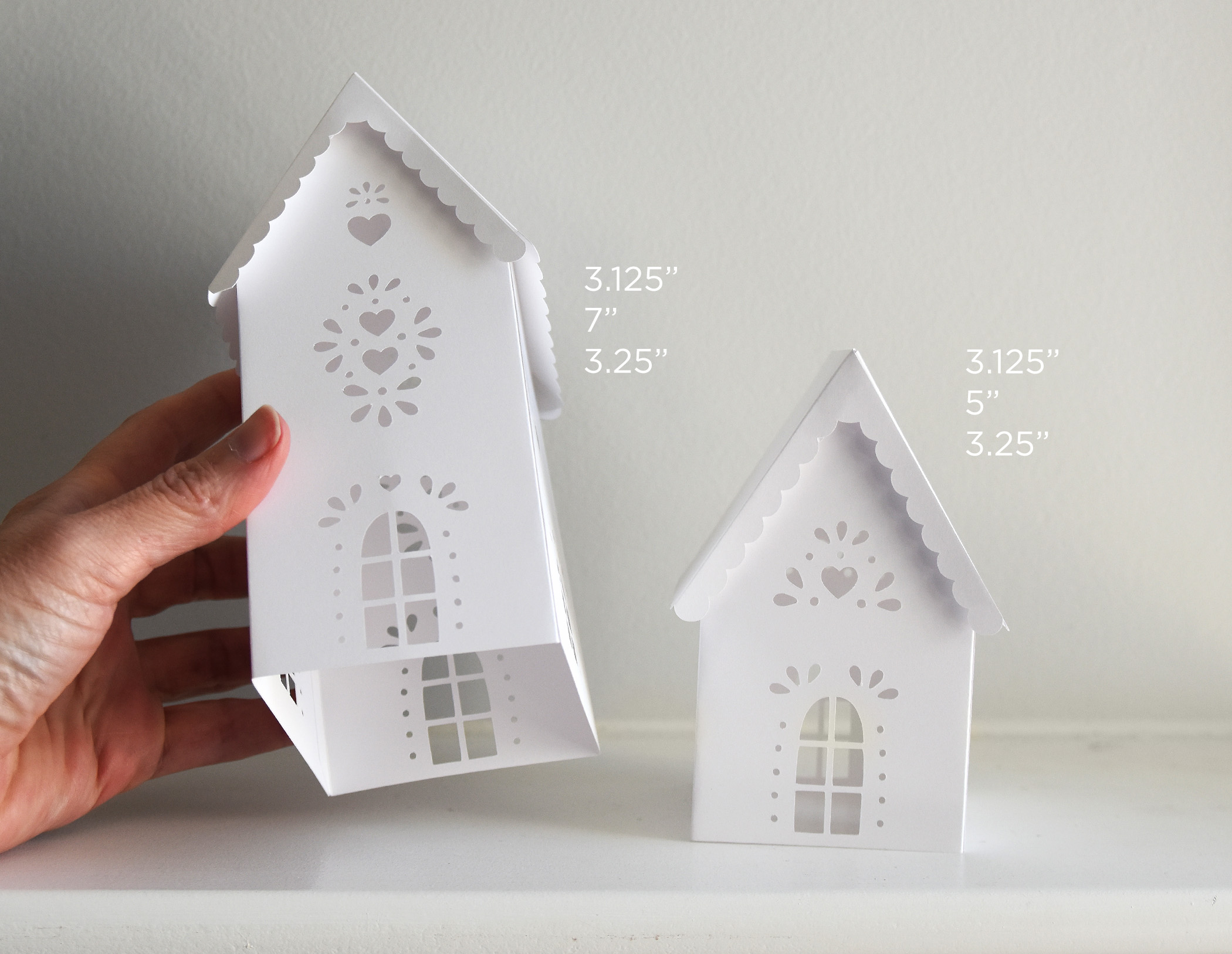 3D Paper Christmas Village SVG Template: Gingerbread House Set