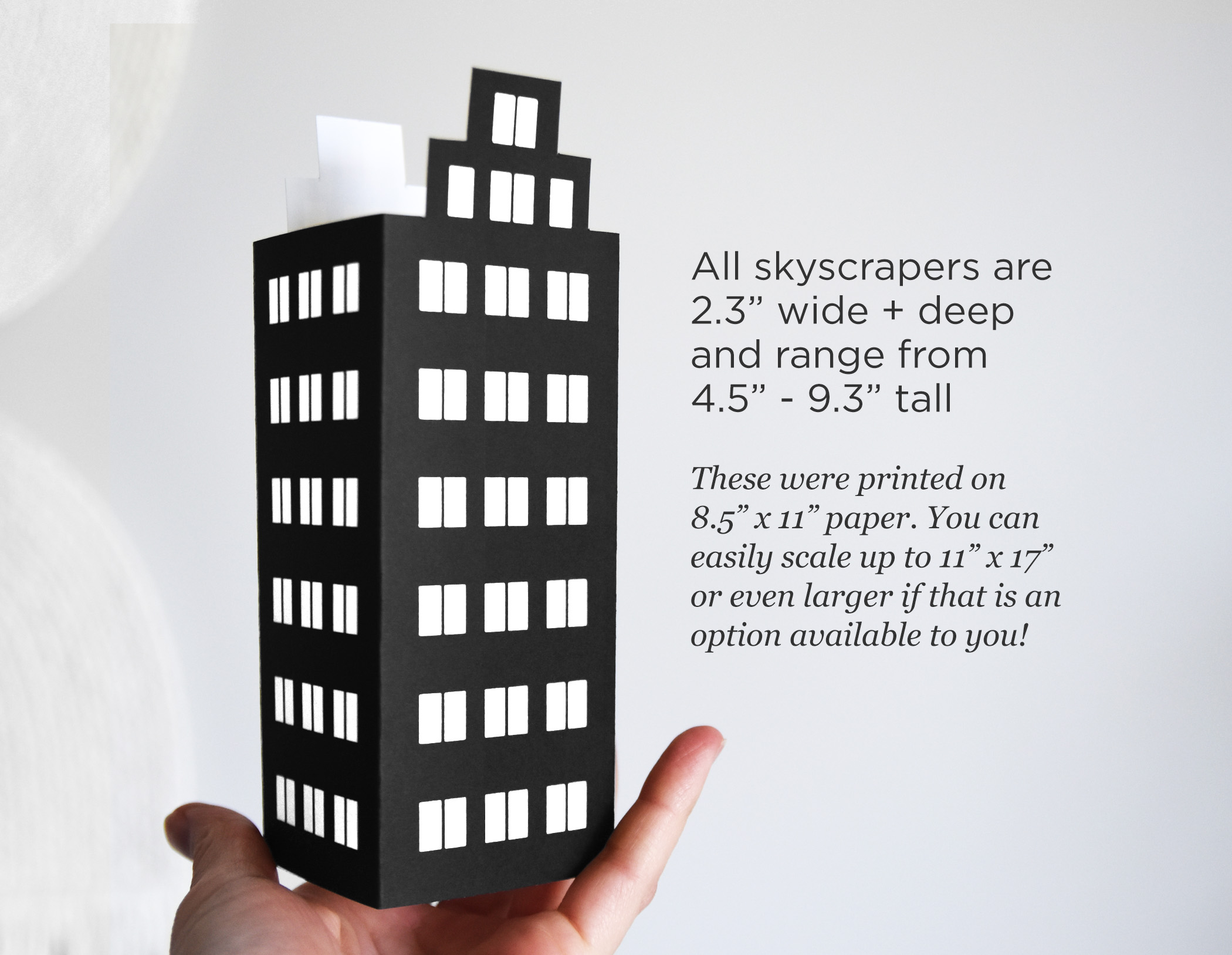 Superhero Birthday Party Decoration PDF Printable | 3D Skyscrapers, Set of 4