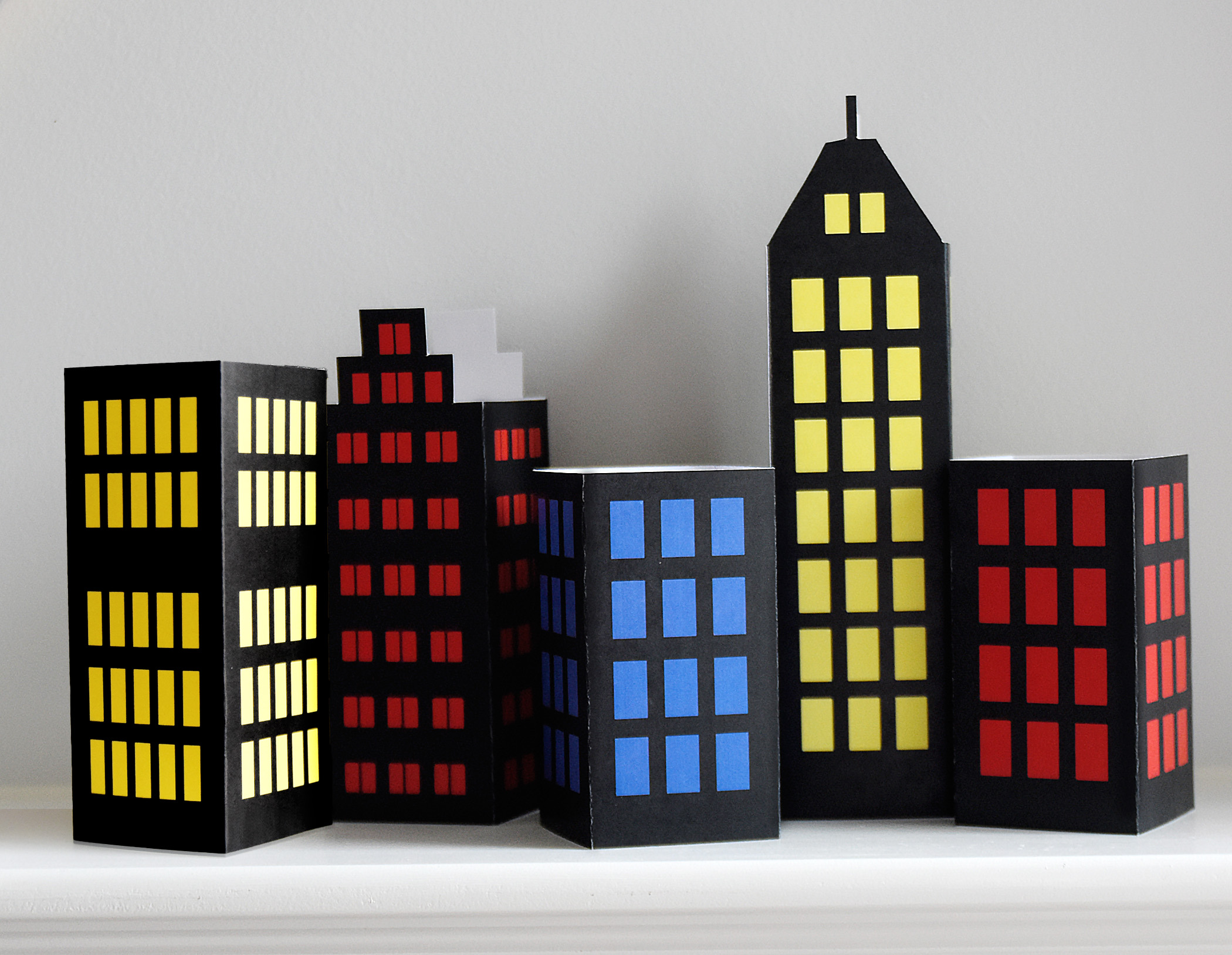 Superhero Cityscape Centerpiece PDF Printable | DIY Skyscraper Party Decor