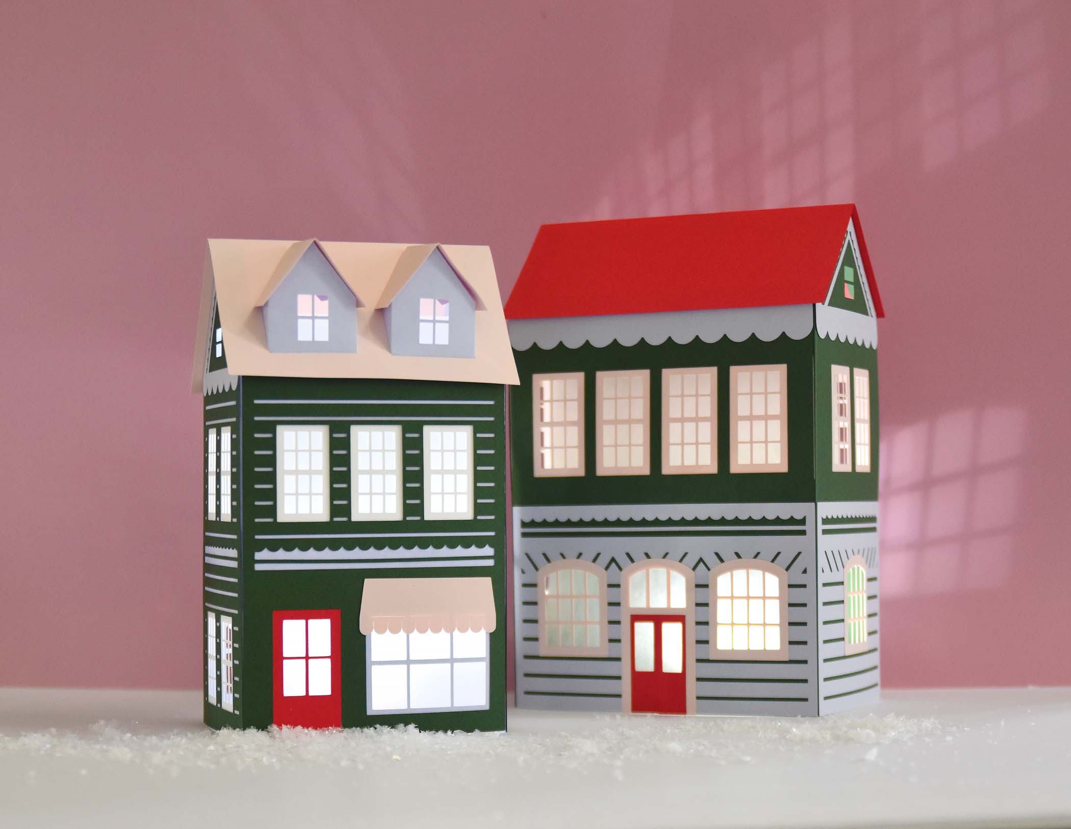 Paper House SVG Template for Cricut, Christmas Village Tutorial