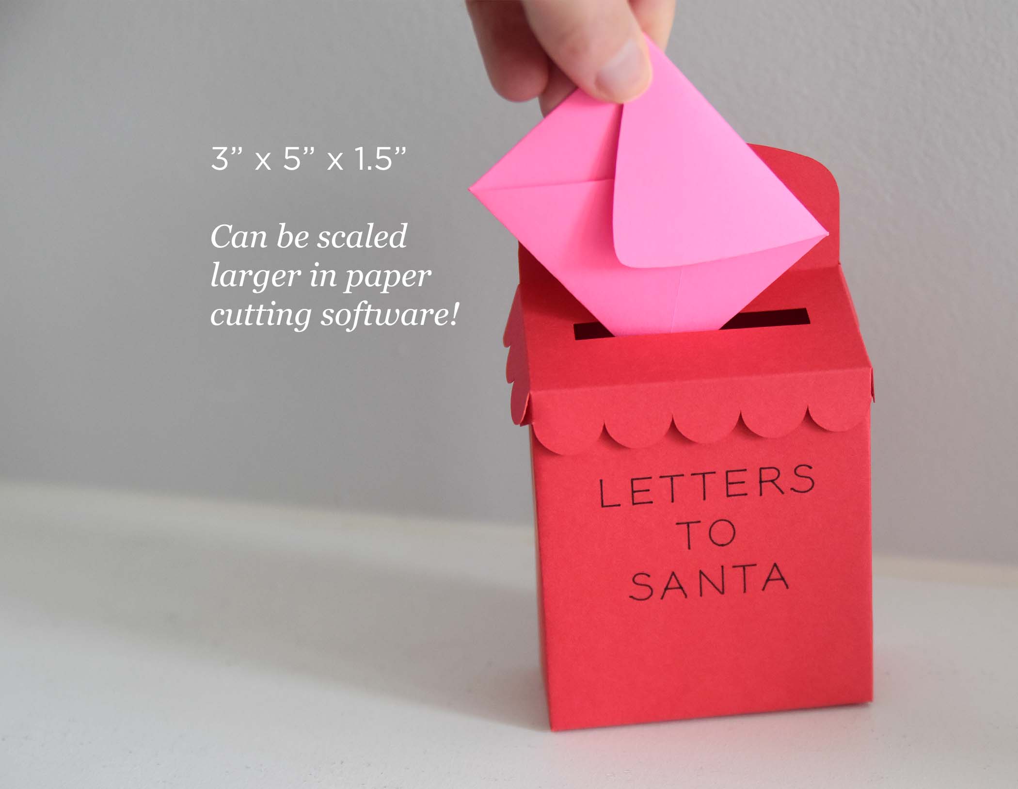 3D Christmas Mailbox SVG Template for Cricut: Letters for Santa Ornament, Gift Card Holder