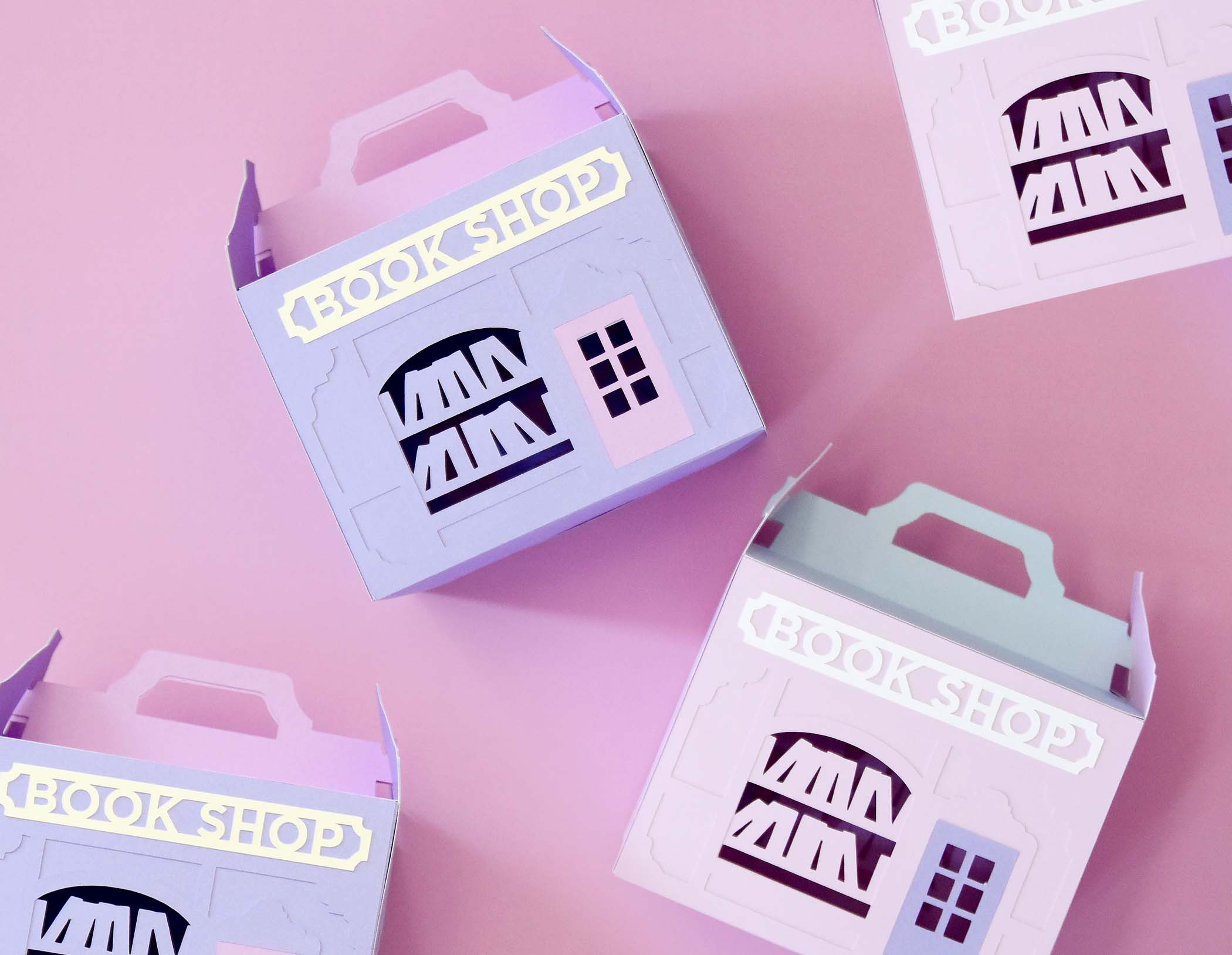 Book Lover Gift Box SVG Template for Cricut, 3D Paper House