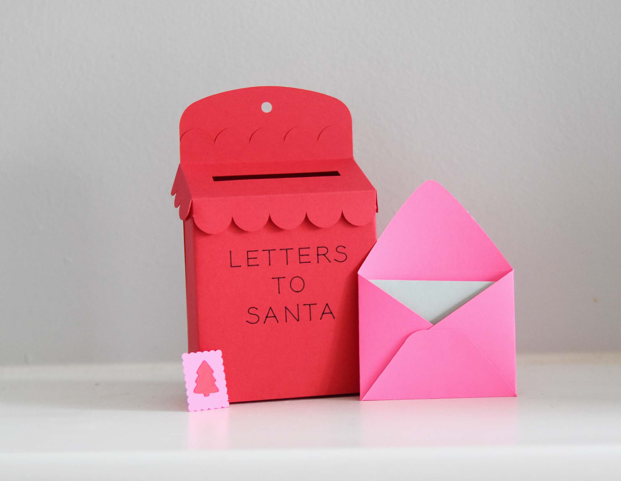 3D Christmas Mailbox SVG Template for Cricut: Letters for Santa Ornament, Gift Card Holder