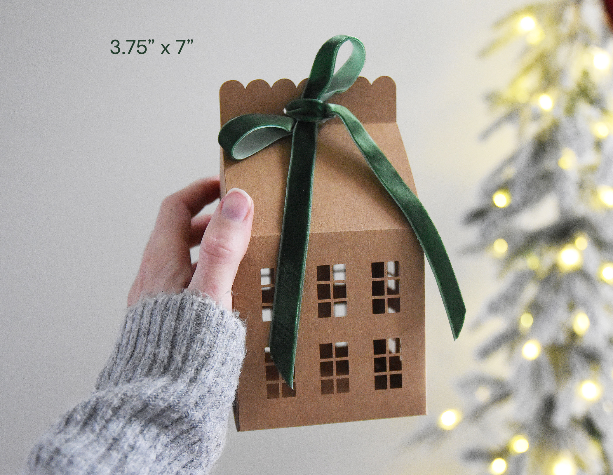 House Gift Box SVG Template for Cricut, Silhouette | Set of 2 Large and Mini