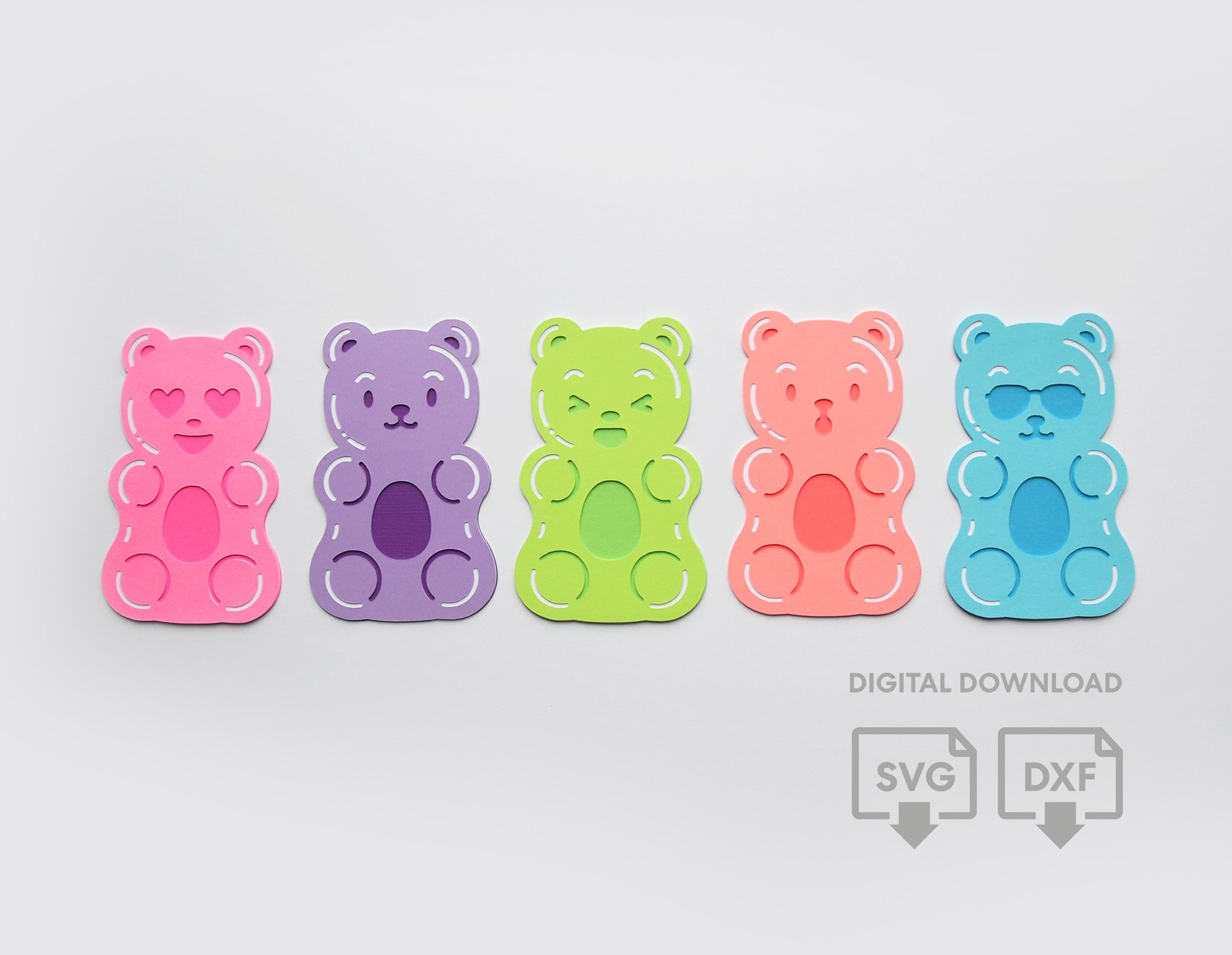 Gummy Bear SVG Template for Cricut | Candy Birthday Party Theme Decoration