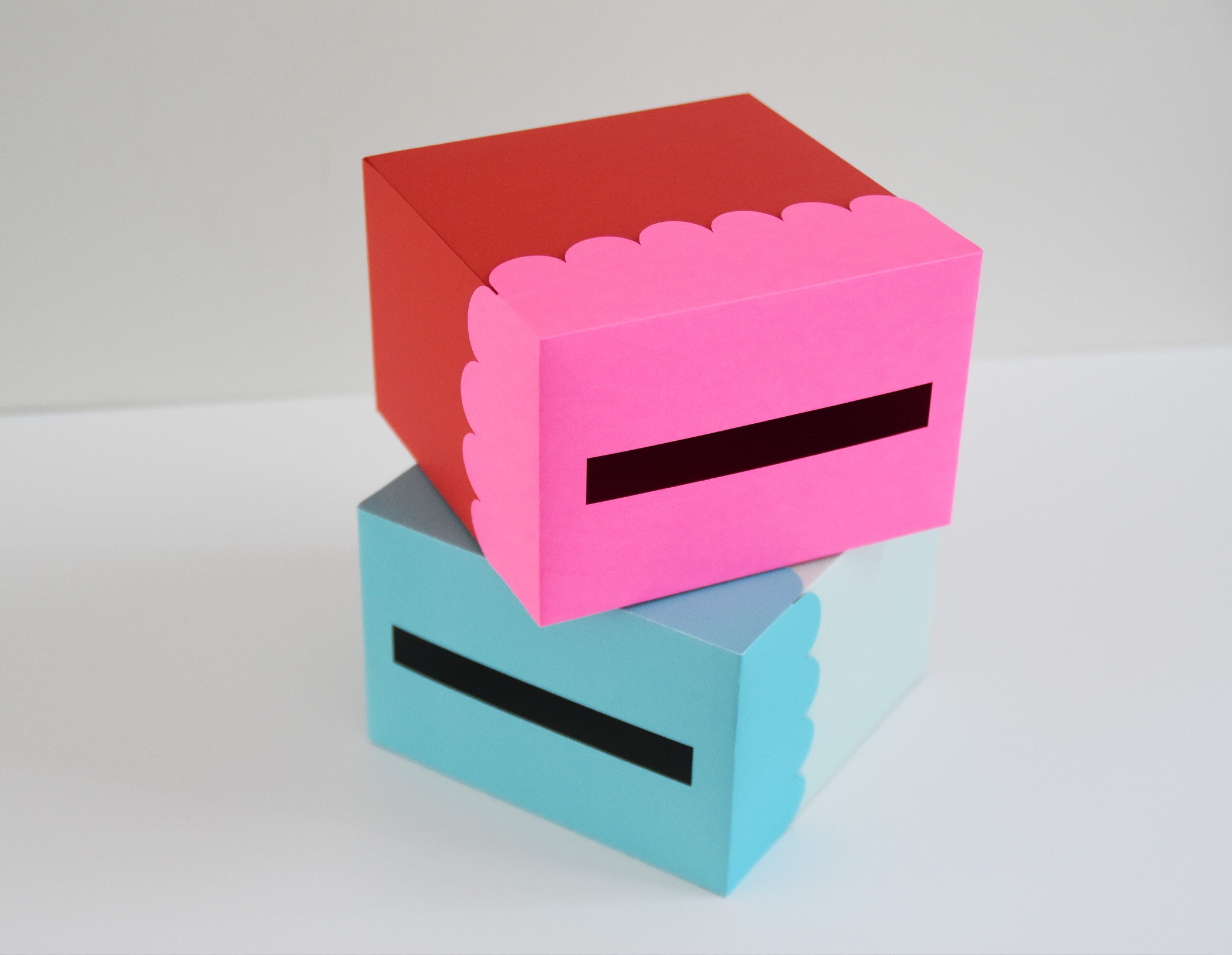 Valentine Mailbox SVG Template for Cricut, Scallop Box for Classroom Cards